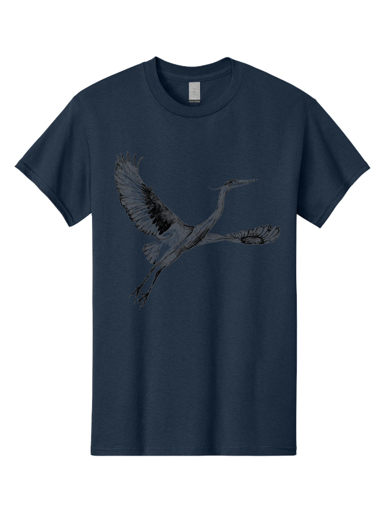 Flying-Crane Men'S Graphic Tee, 100% Cotton, Comfortable Casual Summer Wear, Machine Washable, Crane, Bird, Flying, Wildlife, Free Bird, Natural Elegance, Majestic Wings, Flying Crane, Dynamic Pose, Serene Atmosphere, Wild Bird Aac316