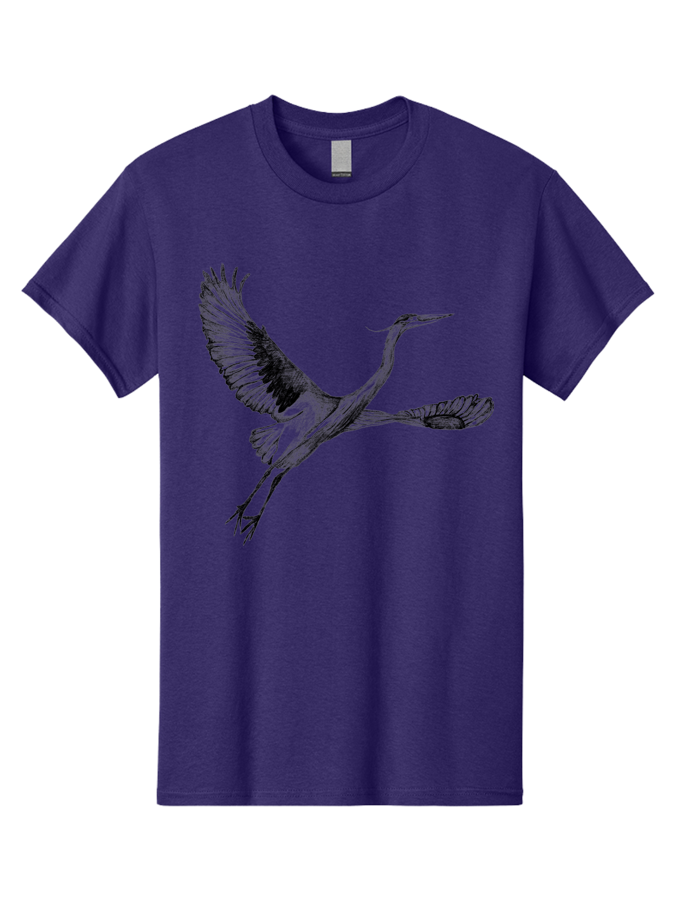 Flying-Crane Men'S Graphic Tee, 100% Cotton, Comfortable Casual Summer Wear, Machine Washable, Crane, Bird, Flying, Wildlife, Free Bird, Natural Elegance, Majestic Wings, Flying Crane, Dynamic Pose, Serene Atmosphere, Wild Bird Aac316
