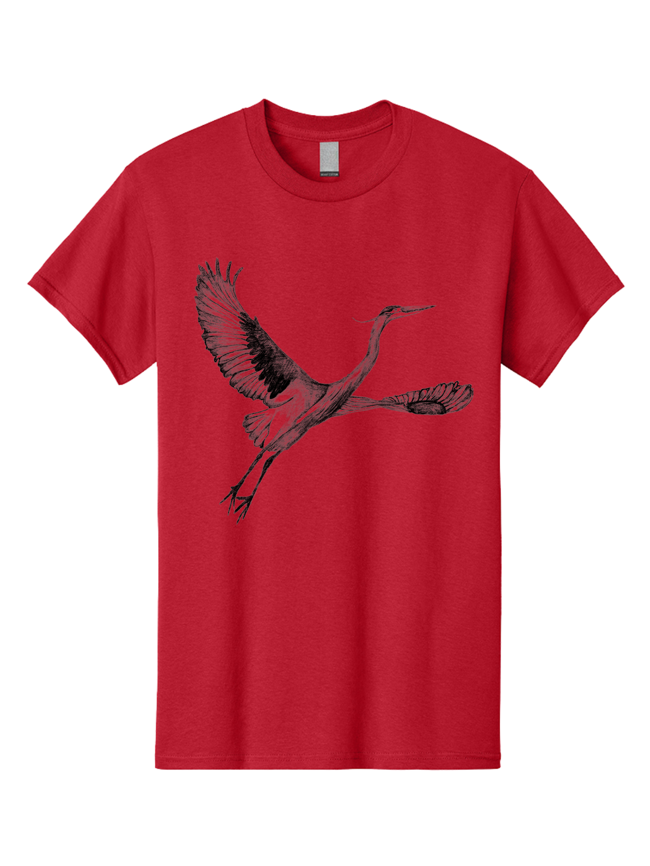 Flying-Crane Men'S Graphic Tee, 100% Cotton, Comfortable Casual Summer Wear, Machine Washable, Crane, Bird, Flying, Wildlife, Free Bird, Natural Elegance, Majestic Wings, Flying Crane, Dynamic Pose, Serene Atmosphere, Wild Bird Aac316