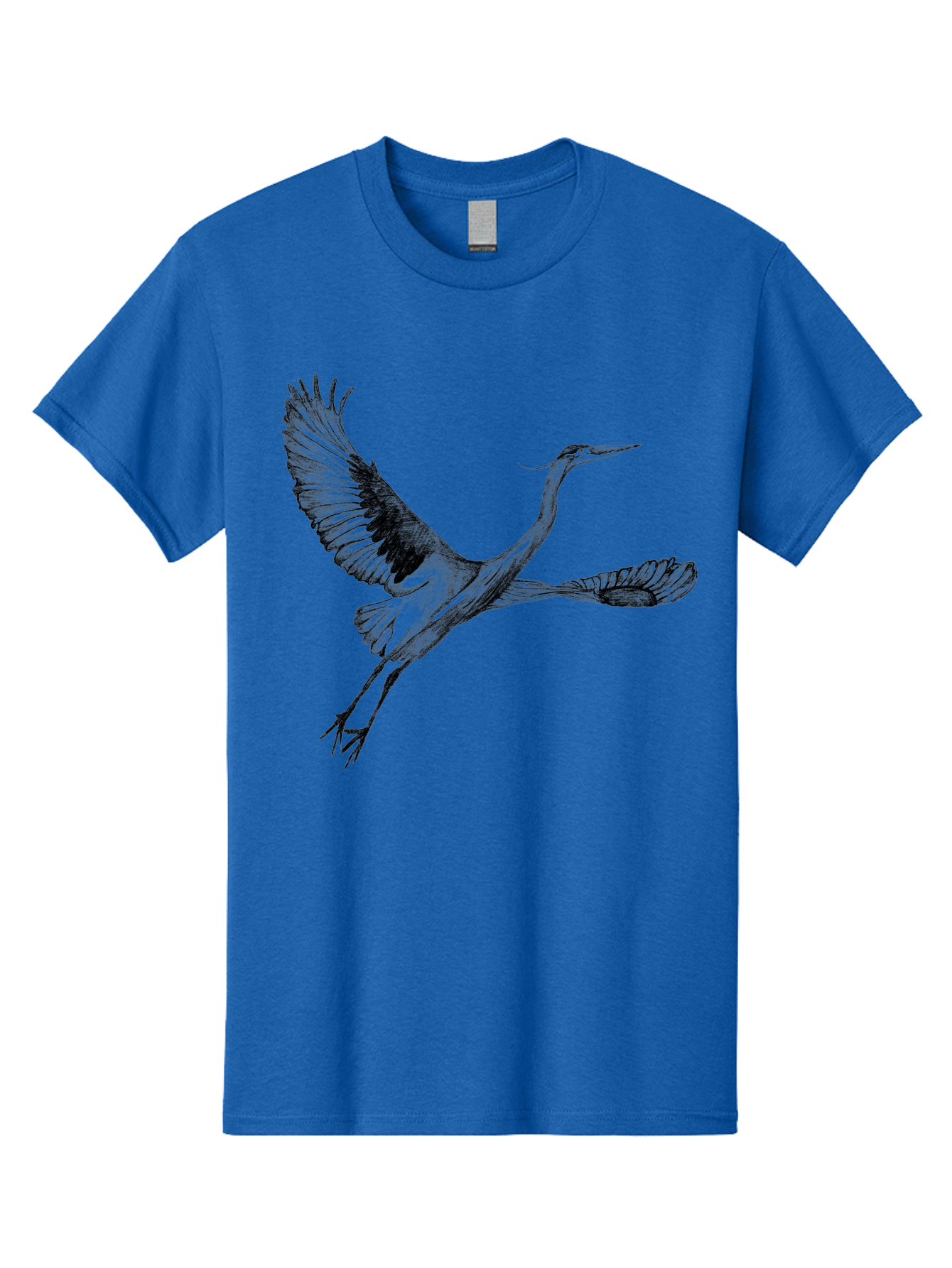 Flying-Crane Men'S Graphic Tee, 100% Cotton, Comfortable Casual Summer Wear, Machine Washable, Crane, Bird, Flying, Wildlife, Free Bird, Natural Elegance, Majestic Wings, Flying Crane, Dynamic Pose, Serene Atmosphere, Wild Bird Aac316