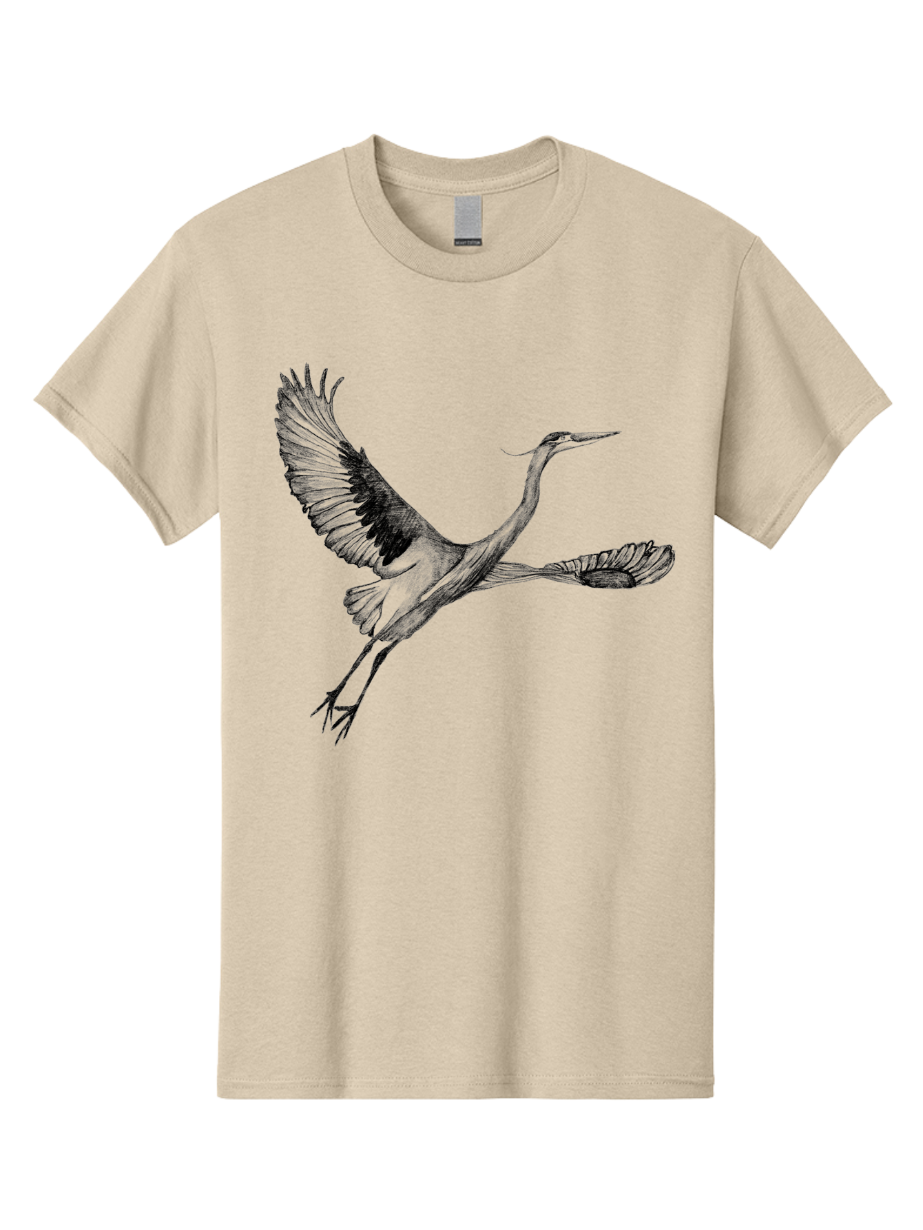 Flying-Crane Men'S Graphic Tee, 100% Cotton, Comfortable Casual Summer Wear, Machine Washable, Crane, Bird, Flying, Wildlife, Free Bird, Natural Elegance, Majestic Wings, Flying Crane, Dynamic Pose, Serene Atmosphere, Wild Bird Aac316
