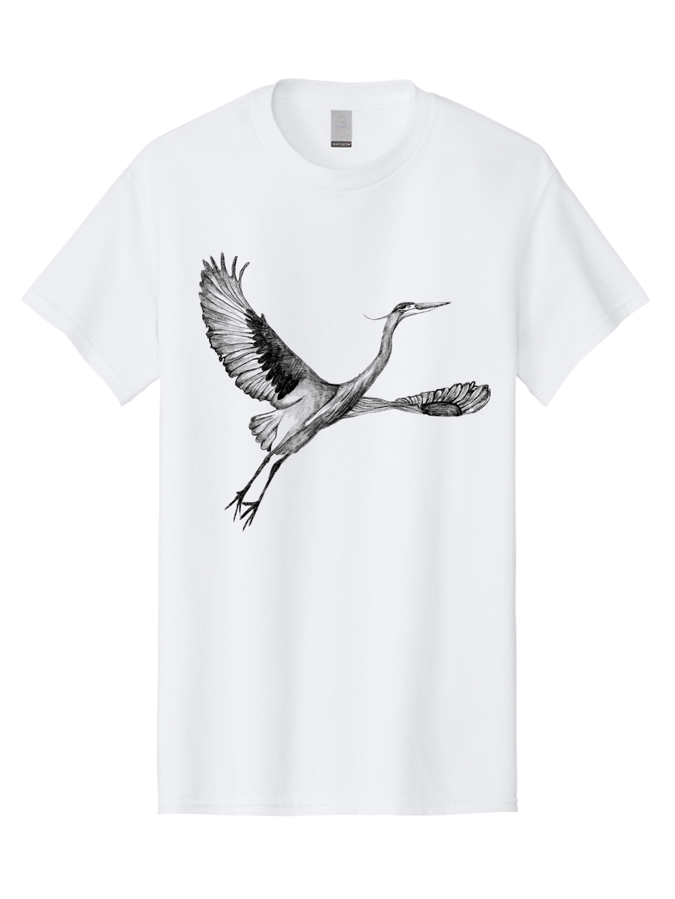 Flying-Crane Men'S Graphic Tee, 100% Cotton, Comfortable Casual Summer Wear, Machine Washable, Crane, Bird, Flying, Wildlife, Free Bird, Natural Elegance, Majestic Wings, Flying Crane, Dynamic Pose, Serene Atmosphere, Wild Bird Aac316