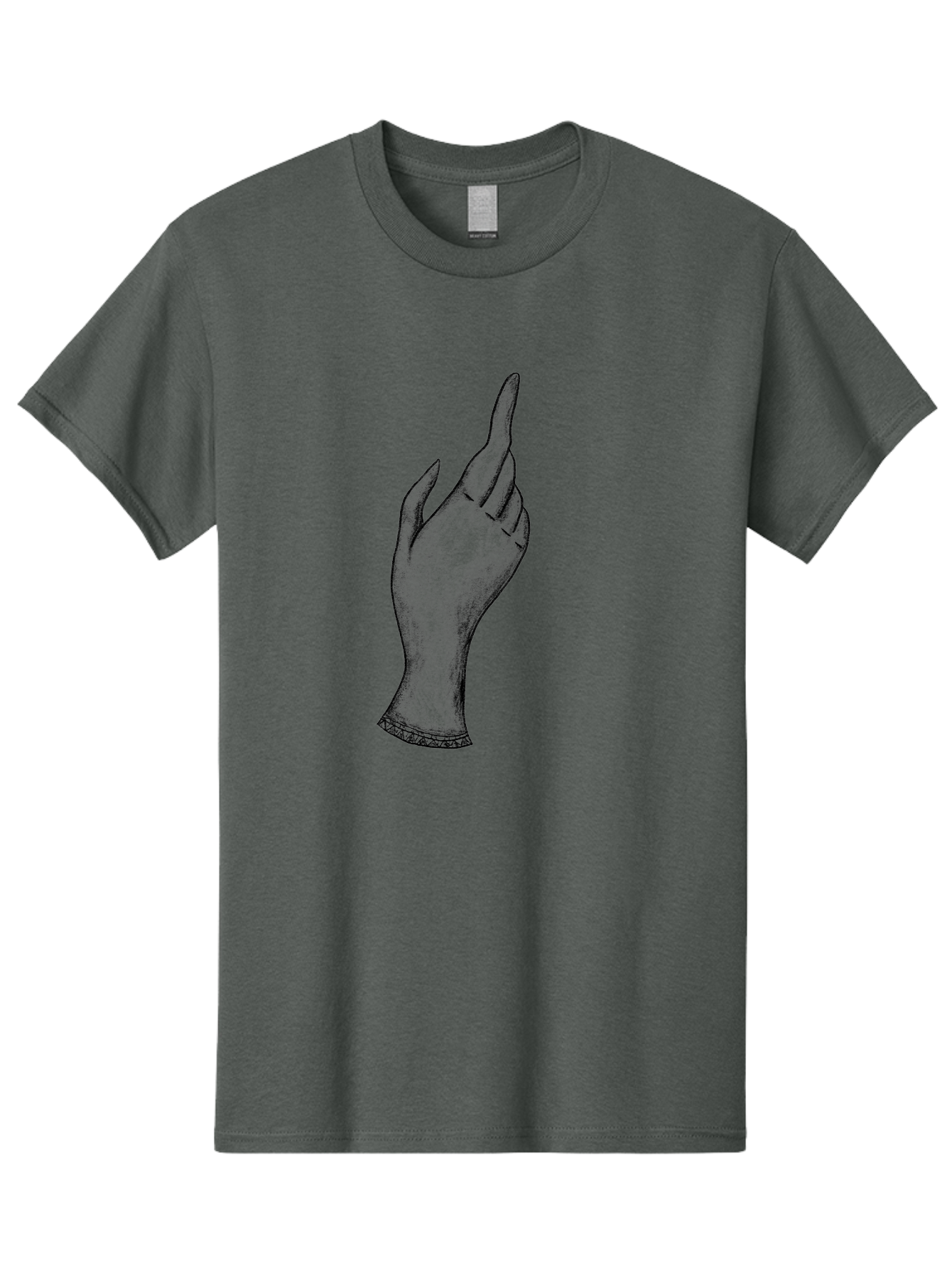 Hand-Gesture Men'S Graphic Tee, 100% Cotton, Comfortable Casual Summer Wear, Machine Washable, Hand Gesture, Index Finger Pointing, Hand With Bracelet, Stylish Hand, Artistic Hand Drawing, Gesture Of Emphasis, Creative Gesture Aac321