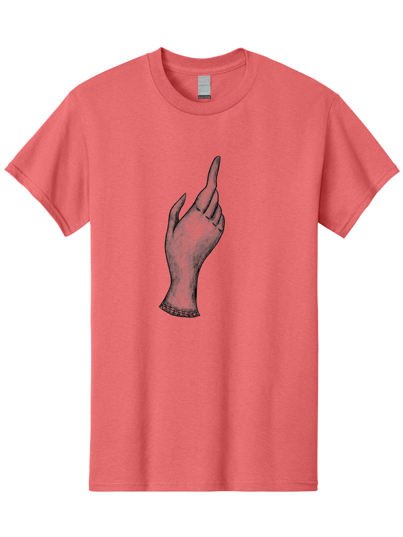 Hand-Gesture Men'S Graphic Tee, 100% Cotton, Comfortable Casual Summer Wear, Machine Washable, Hand Gesture, Index Finger Pointing, Hand With Bracelet, Stylish Hand, Artistic Hand Drawing, Gesture Of Emphasis, Creative Gesture Aac321