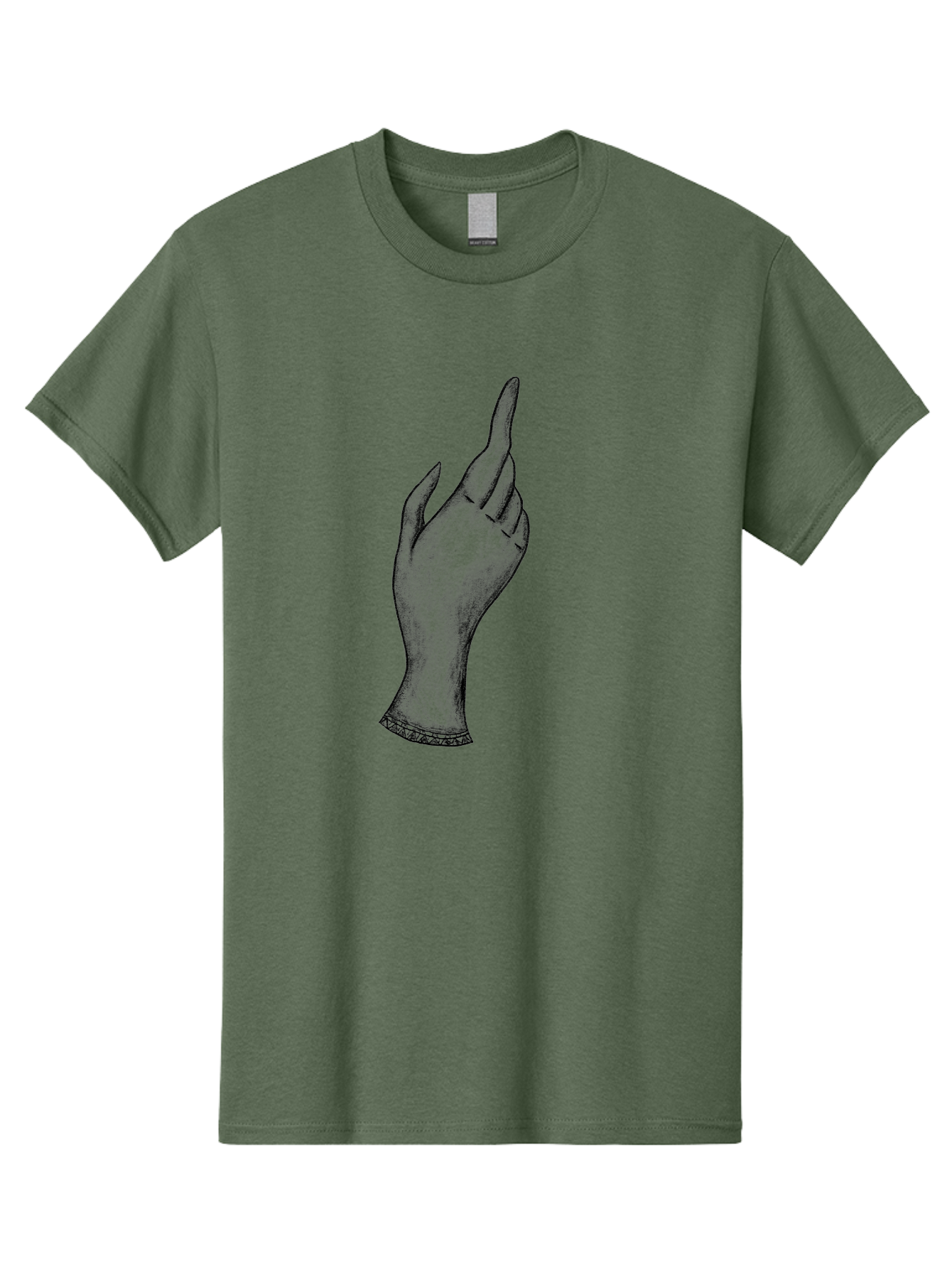 Hand-Gesture Men'S Graphic Tee, 100% Cotton, Comfortable Casual Summer Wear, Machine Washable, Hand Gesture, Index Finger Pointing, Hand With Bracelet, Stylish Hand, Artistic Hand Drawing, Gesture Of Emphasis, Creative Gesture Aac321