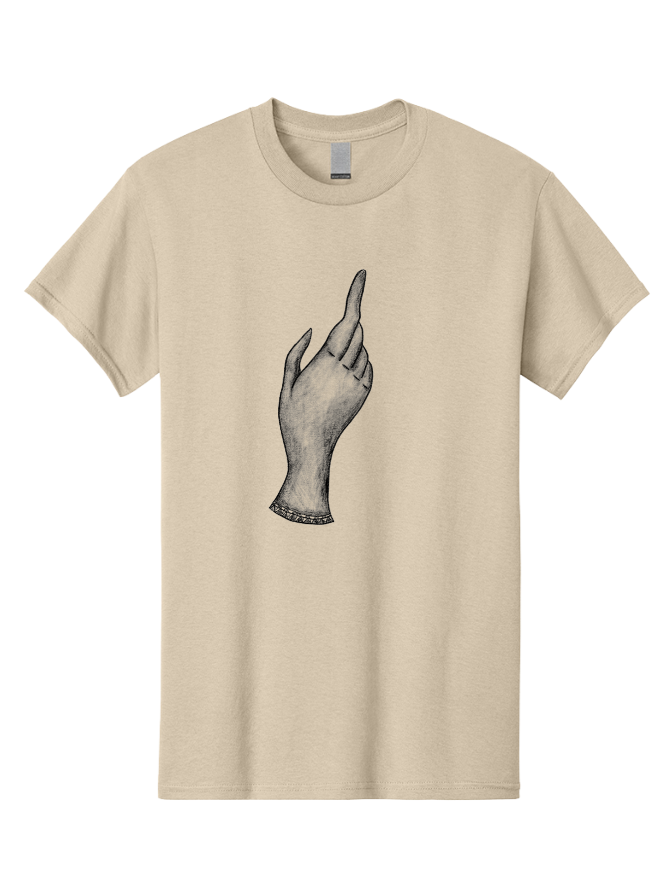 Hand-Gesture Men'S Graphic Tee, 100% Cotton, Comfortable Casual Summer Wear, Machine Washable, Hand Gesture, Index Finger Pointing, Hand With Bracelet, Stylish Hand, Artistic Hand Drawing, Gesture Of Emphasis, Creative Gesture Aac321