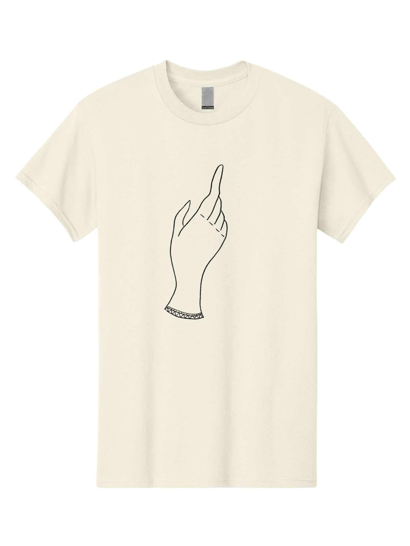 Hand-With-Index-Finger-Raised Men'S Graphic Tee, 100% Cotton, Comfortable Casual Summer Wear, Machine Washable, Hand Gesture, Pointing Finger, Minimalist Design, Simple Illustration, Gesture Art, Symbolic Hand, Modern Graphics, Aac322