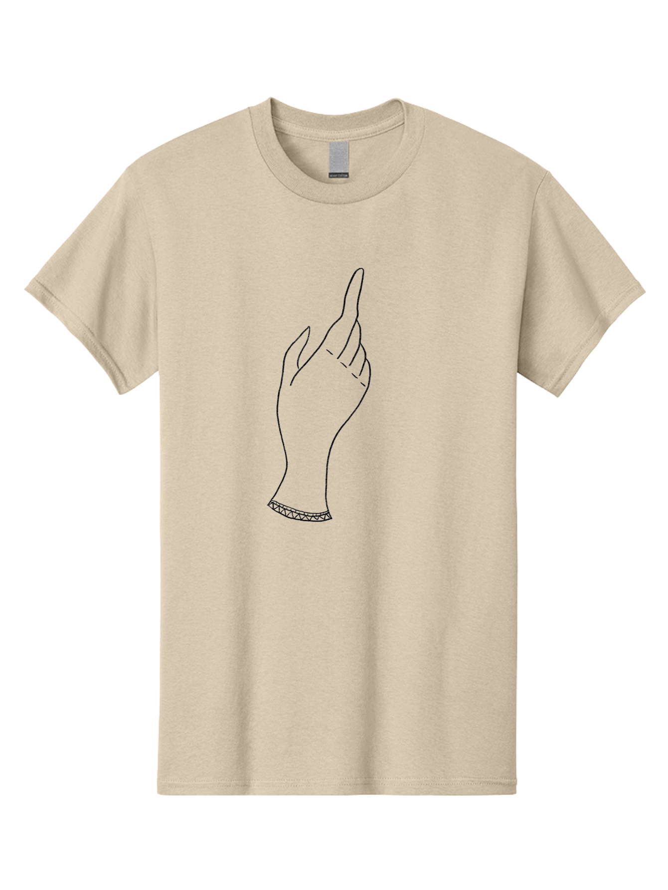 Hand-With-Index-Finger-Raised Men'S Graphic Tee, 100% Cotton, Comfortable Casual Summer Wear, Machine Washable, Hand Gesture, Pointing Finger, Minimalist Design, Simple Illustration, Gesture Art, Symbolic Hand, Modern Graphics, Aac322