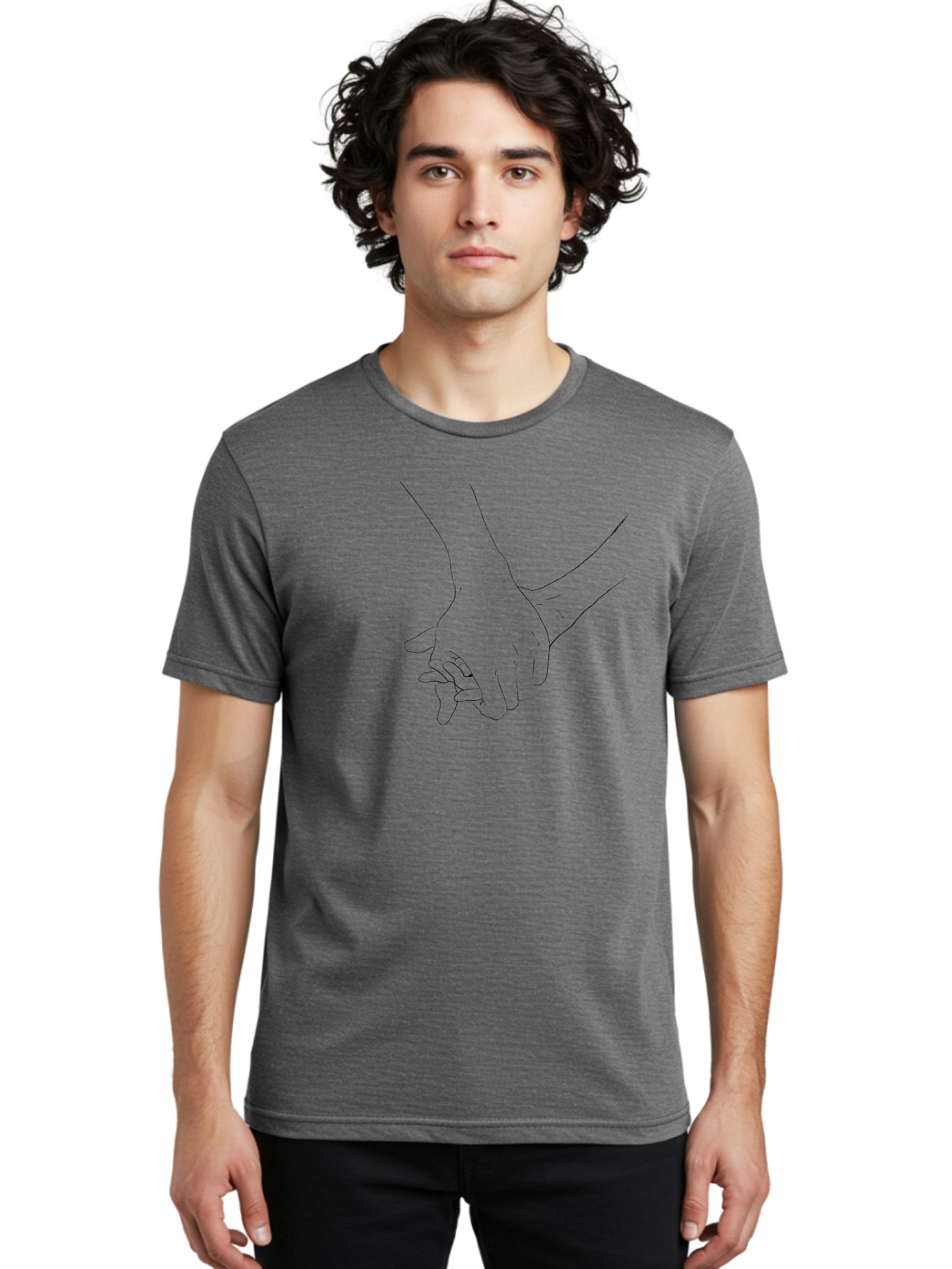 Hands-Holding-1 Men'S Graphic Tee, 100% Cotton, Comfortable Casual Summer Wear, Machine Washable, Hands Holding Each Other, Tender Touch, Love And Care, Friendship, Support, Unity Aac324