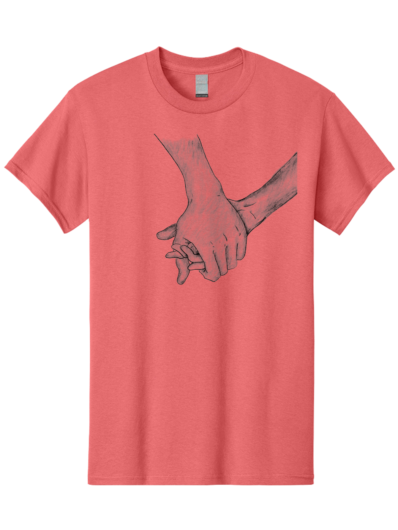 Hands-Holding Men'S Graphic Tee, 100% Cotton, Comfortable Casual Summer Wear, Machine Washable, Hands Holding, Help And Support, Holding Hands, Love And Care, Unity, Togetherness, Connection, Friendship Aac325