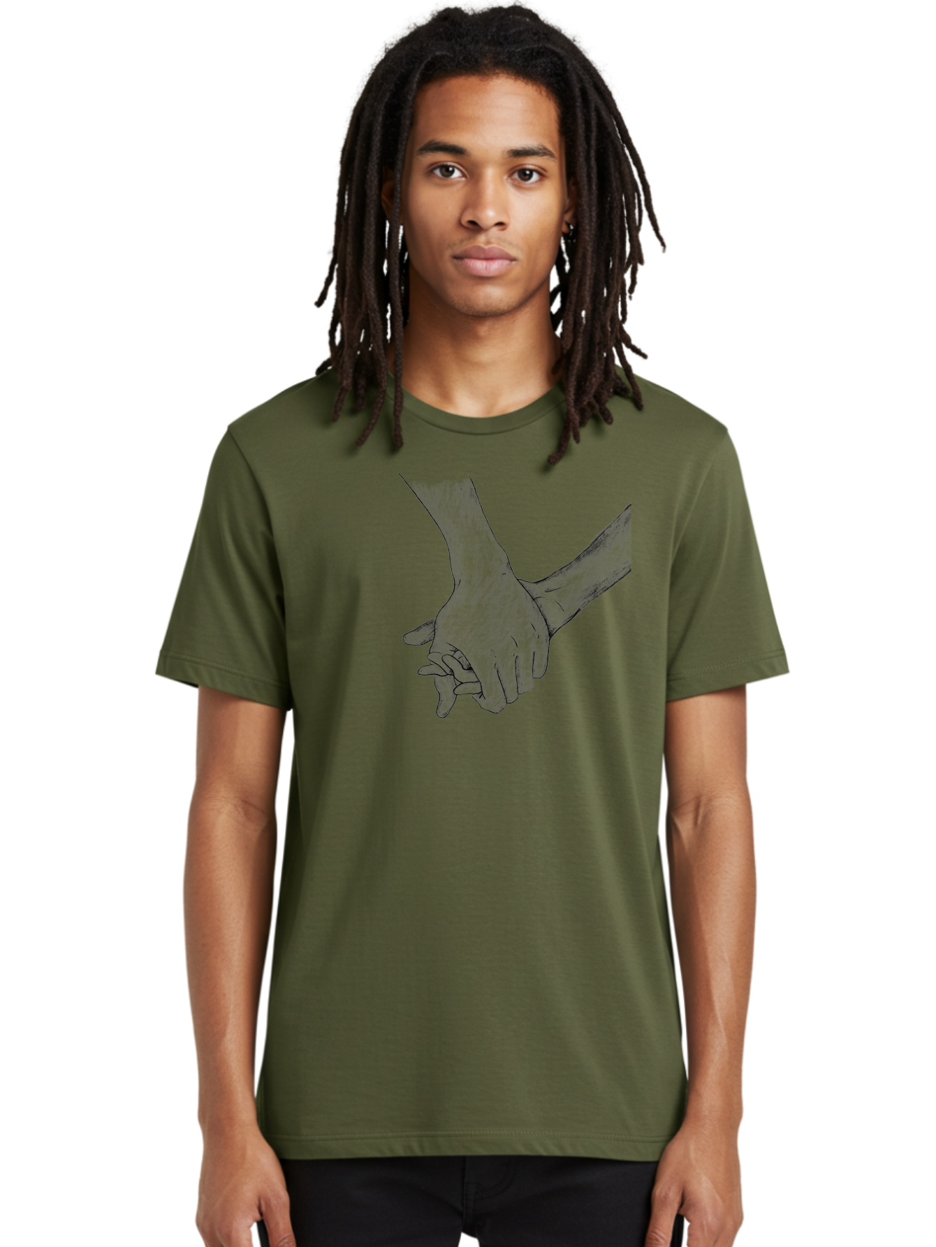 Hands-Holding Men'S Graphic Tee, 100% Cotton, Comfortable Casual Summer Wear, Machine Washable, Hands Holding, Help And Support, Holding Hands, Love And Care, Unity, Togetherness, Connection, Friendship Aac325