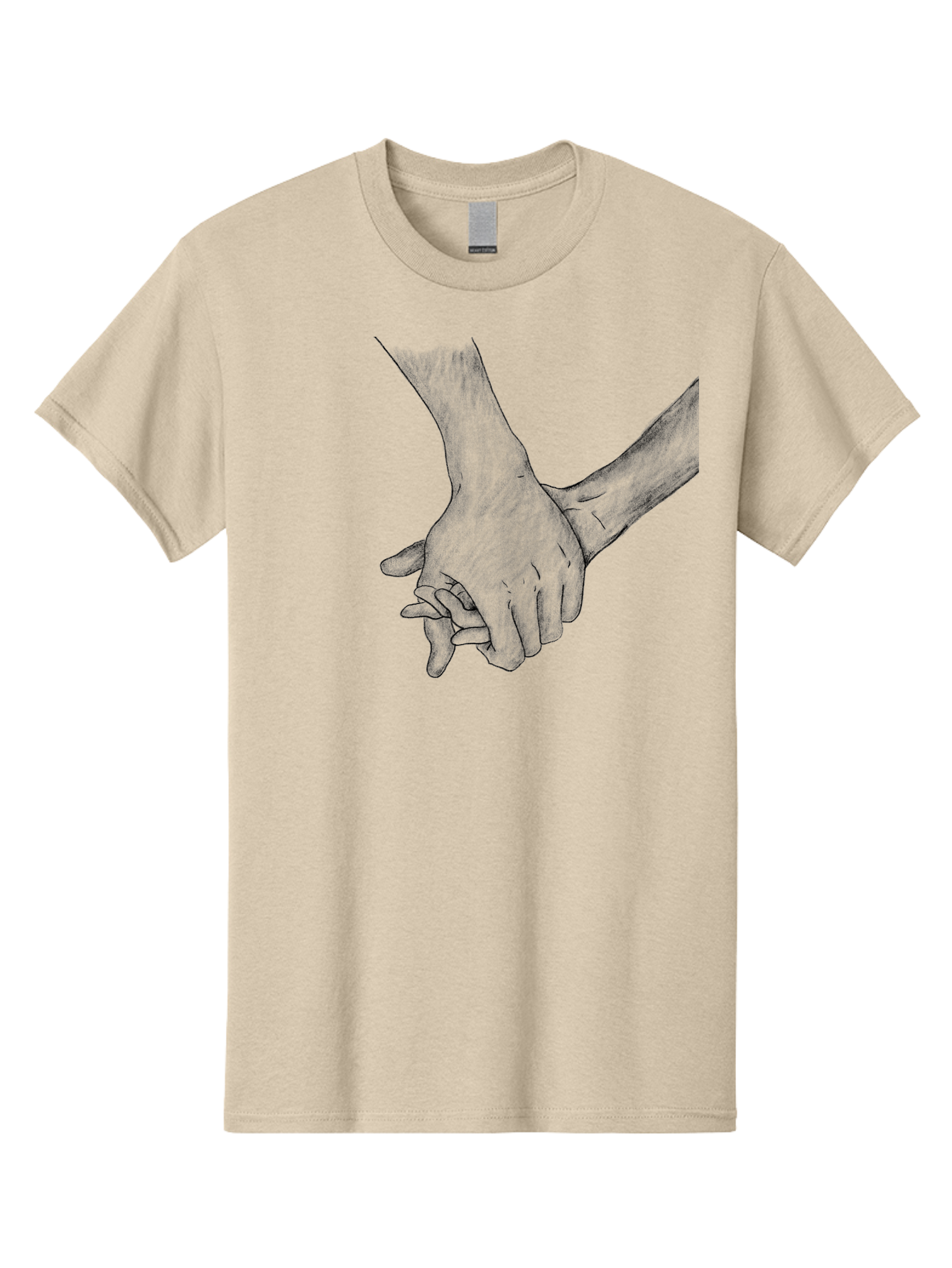 Hands-Holding Men'S Graphic Tee, 100% Cotton, Comfortable Casual Summer Wear, Machine Washable, Hands Holding, Help And Support, Holding Hands, Love And Care, Unity, Togetherness, Connection, Friendship Aac325