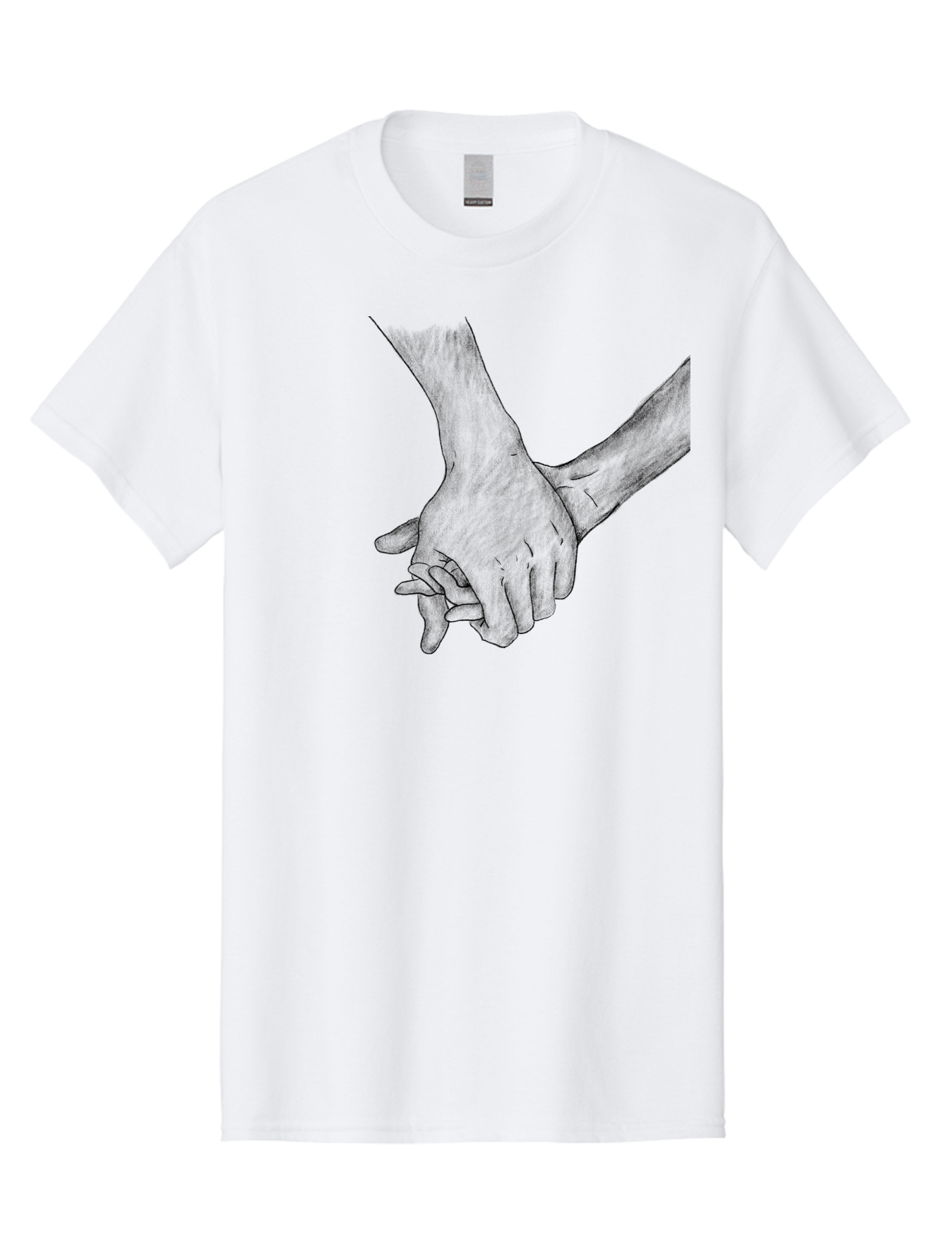 Hands-Holding Men'S Graphic Tee, 100% Cotton, Comfortable Casual Summer Wear, Machine Washable, Hands Holding, Help And Support, Holding Hands, Love And Care, Unity, Togetherness, Connection, Friendship Aac325