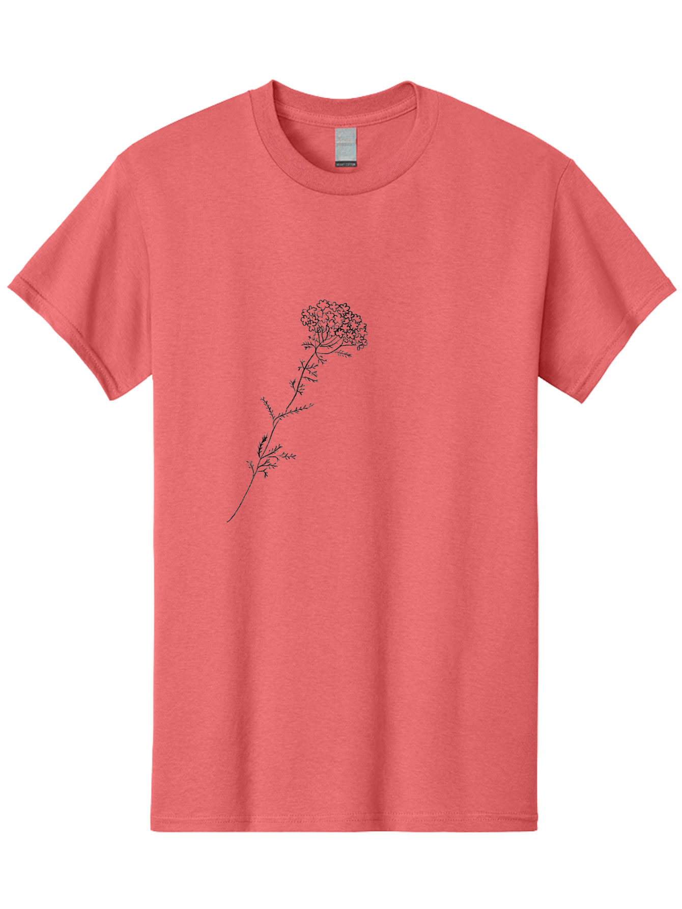 Hemlock Men'S Graphic Tee, 100% Cotton, Comfortable Casual Summer Wear, Machine Washable, Queen Anne'S Lace, Wildflower, Delicate Petals, Intricate Details, Simple Line Art, Minimalist Design, Floral Motif, Whimsical Style, Elegant Simplicity Aac326