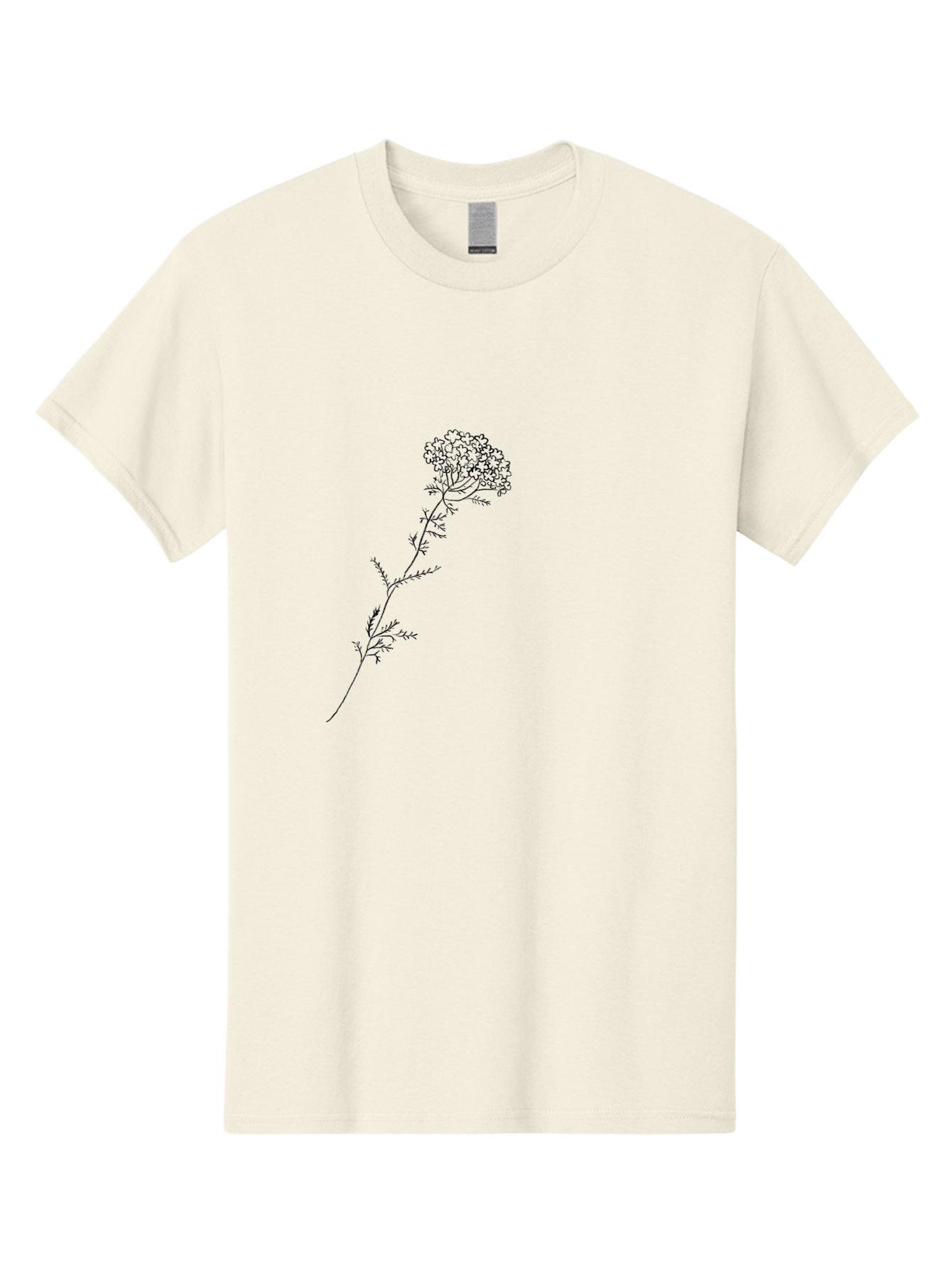 Hemlock Men'S Graphic Tee, 100% Cotton, Comfortable Casual Summer Wear, Machine Washable, Queen Anne'S Lace, Wildflower, Delicate Petals, Intricate Details, Simple Line Art, Minimalist Design, Floral Motif, Whimsical Style, Elegant Simplicity Aac326