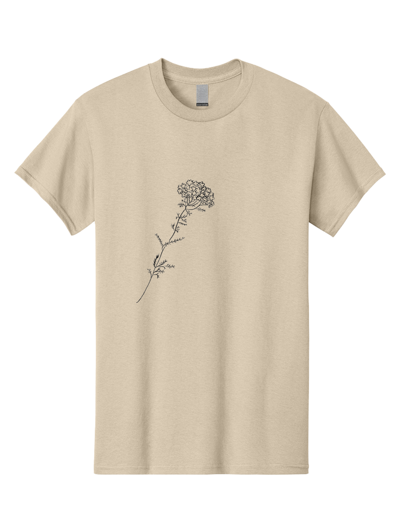 Hemlock Men'S Graphic Tee, 100% Cotton, Comfortable Casual Summer Wear, Machine Washable, Queen Anne'S Lace, Wildflower, Delicate Petals, Intricate Details, Simple Line Art, Minimalist Design, Floral Motif, Whimsical Style, Elegant Simplicity Aac326