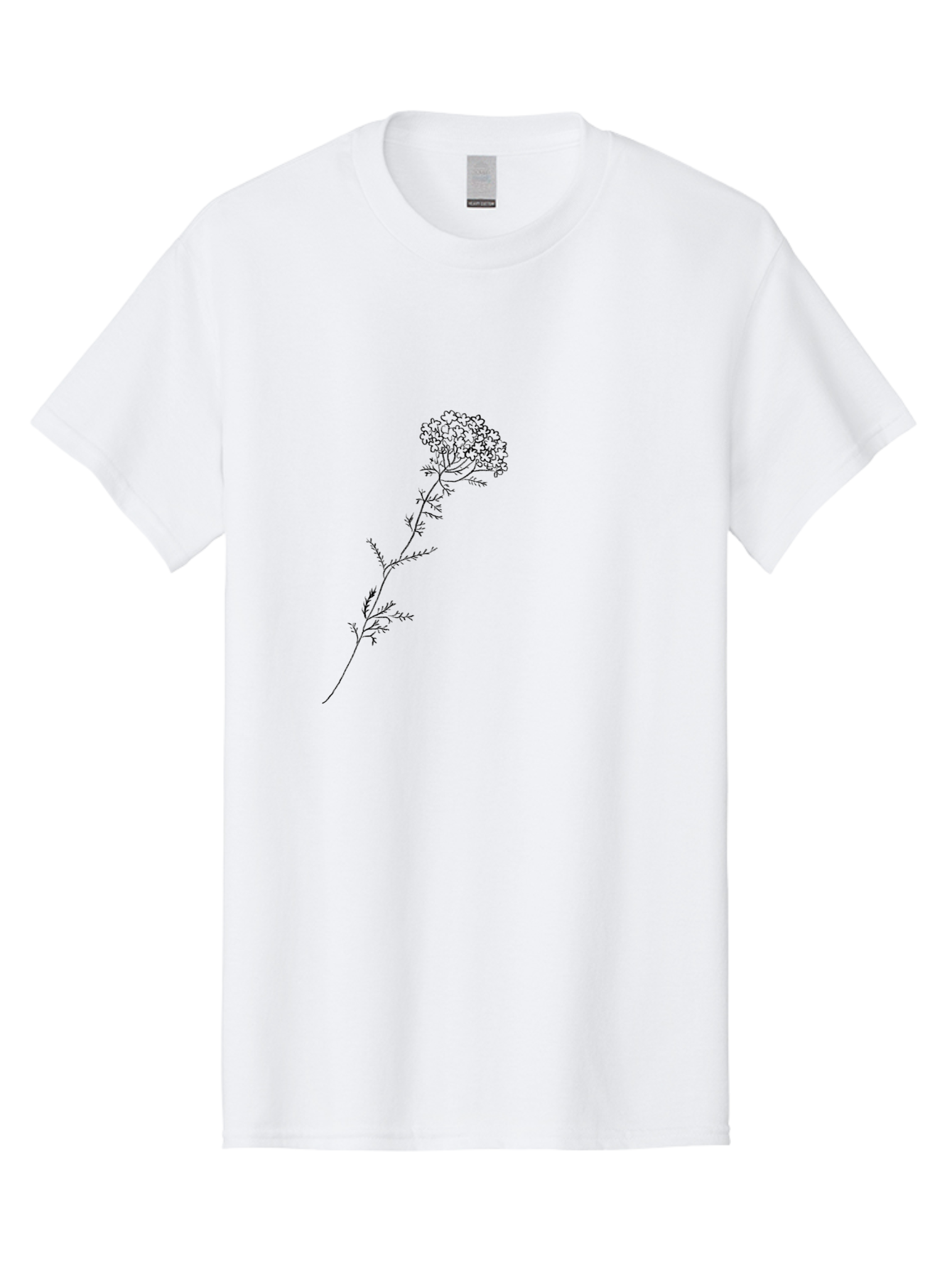 Hemlock Men'S Graphic Tee, 100% Cotton, Comfortable Casual Summer Wear, Machine Washable, Queen Anne'S Lace, Wildflower, Delicate Petals, Intricate Details, Simple Line Art, Minimalist Design, Floral Motif, Whimsical Style, Elegant Simplicity Aac326
