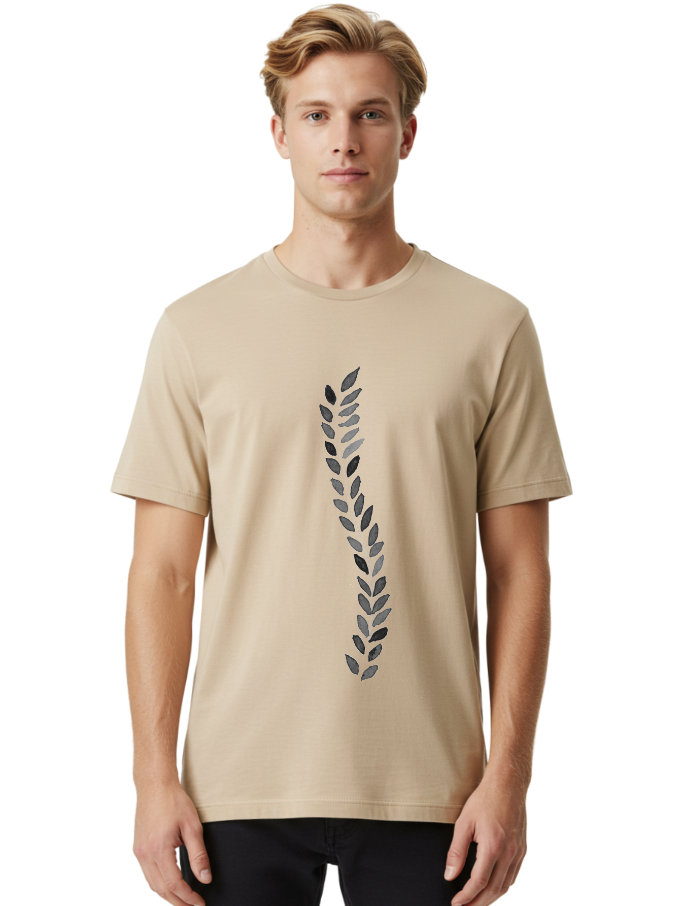 Indigo-Leaves Men'S Graphic Tee, 100% Cotton, Comfortable Casual Summer Wear, Machine Washable, Purple Leaves, Floral Design, Leaf Pattern, Artistic Foliage, Elegant Graphics, Nature-Inspired Art, Purple And Black Leaves Aac327