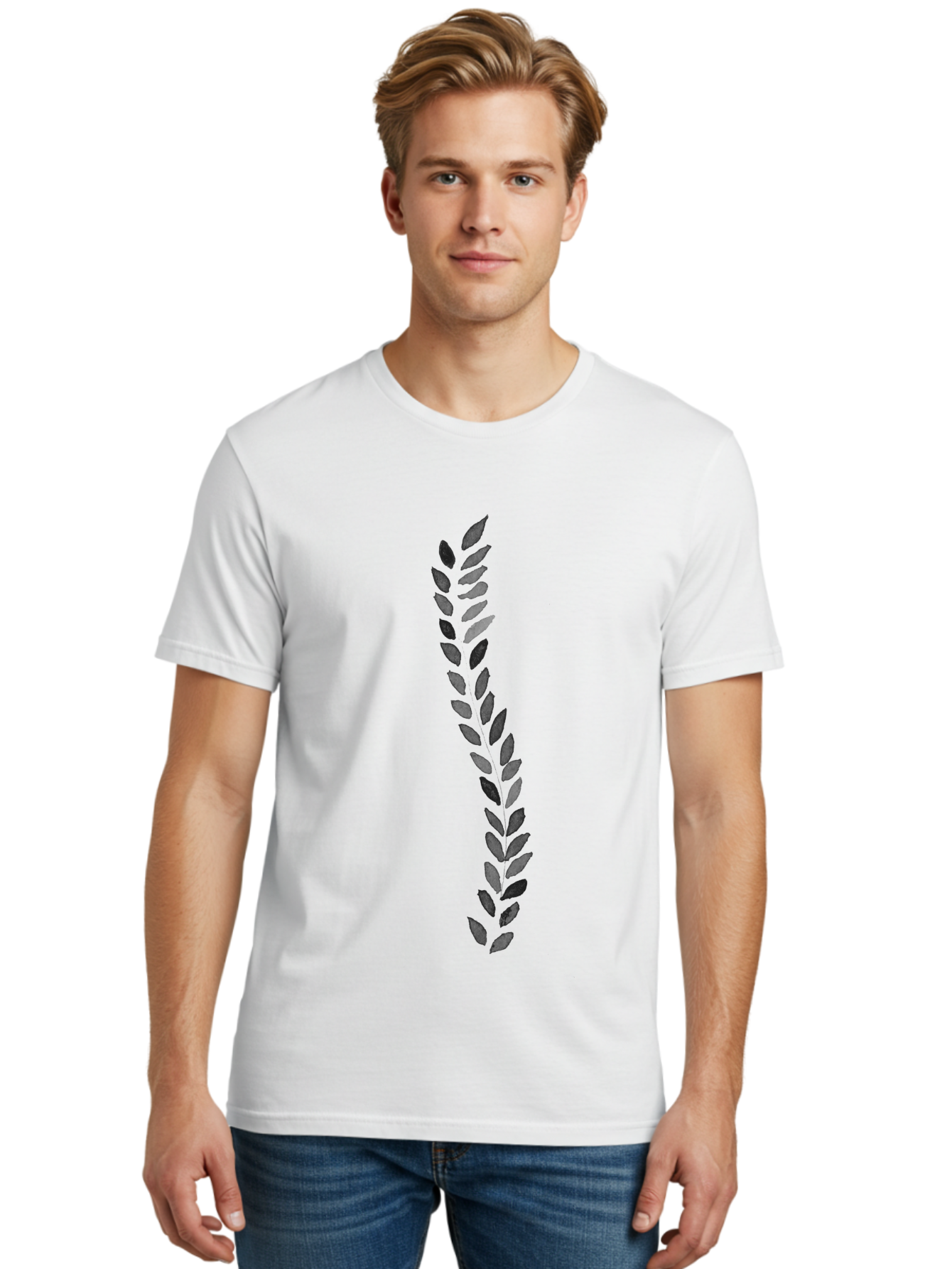 Indigo-Leaves Men'S Graphic Tee, 100% Cotton, Comfortable Casual Summer Wear, Machine Washable, Purple Leaves, Floral Design, Leaf Pattern, Artistic Foliage, Elegant Graphics, Nature-Inspired Art, Purple And Black Leaves Aac327