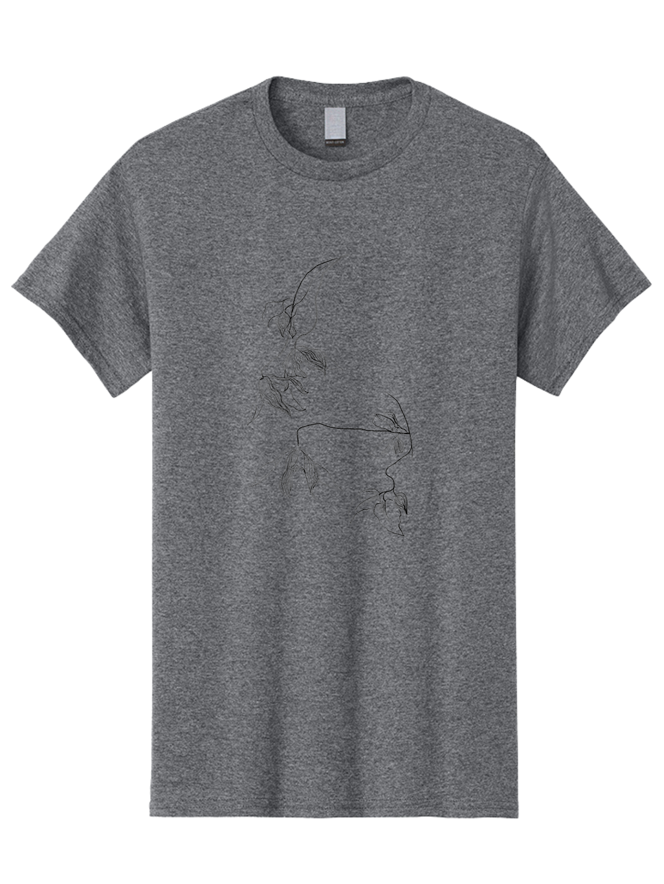 Leaves-1 Men'S Graphic Tee, 100% Cotton, Comfortable Casual Summer Wear, Machine Washable, Sketchy Vines, Delicate Leaves, Minimalist Art, Flowing Stems, Simple Lines, Botanical Illustration, Natural Elegance Aac331