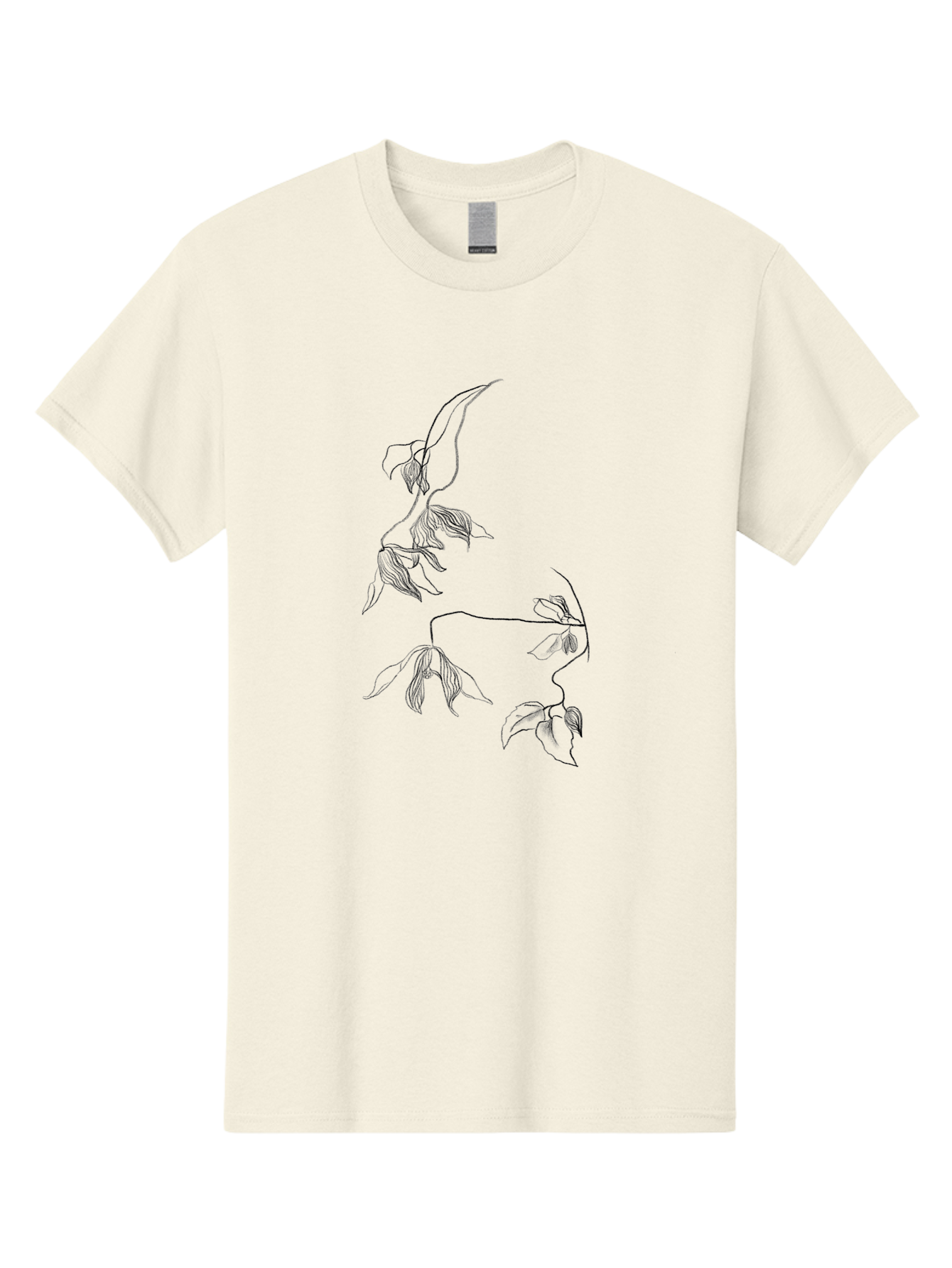 Leaves-1 Men'S Graphic Tee, 100% Cotton, Comfortable Casual Summer Wear, Machine Washable, Sketchy Vines, Delicate Leaves, Minimalist Art, Flowing Stems, Simple Lines, Botanical Illustration, Natural Elegance Aac331