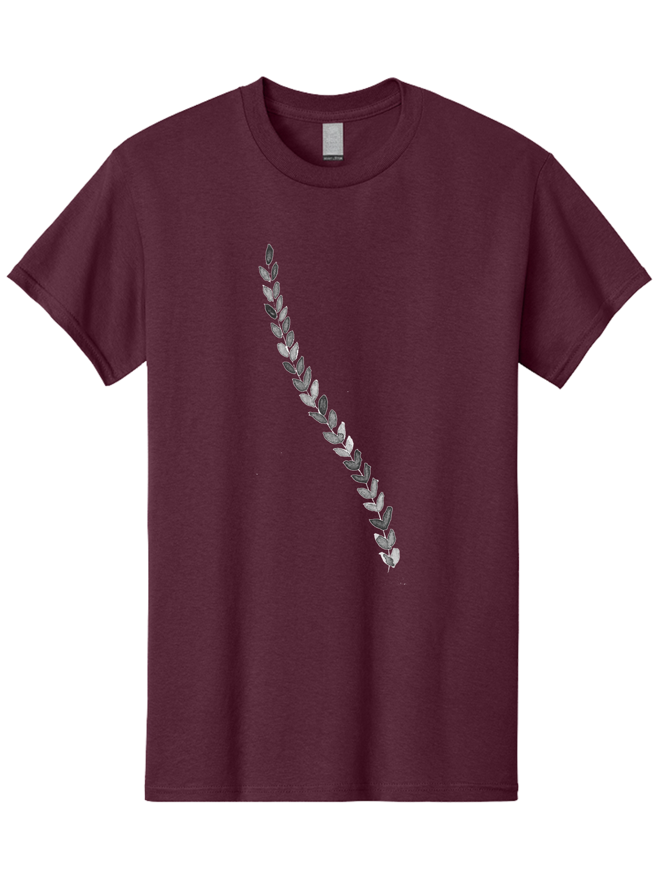 Leaves Men'S Graphic Tee, 100% Cotton, Comfortable Casual Summer Wear, Machine Washable, Laurel Wreath, Leafy Garland, Purple Leaves, Digital Illustration, Graphic Design, Symbol Of Honor, Award Decoration, Vintage Style Aac332