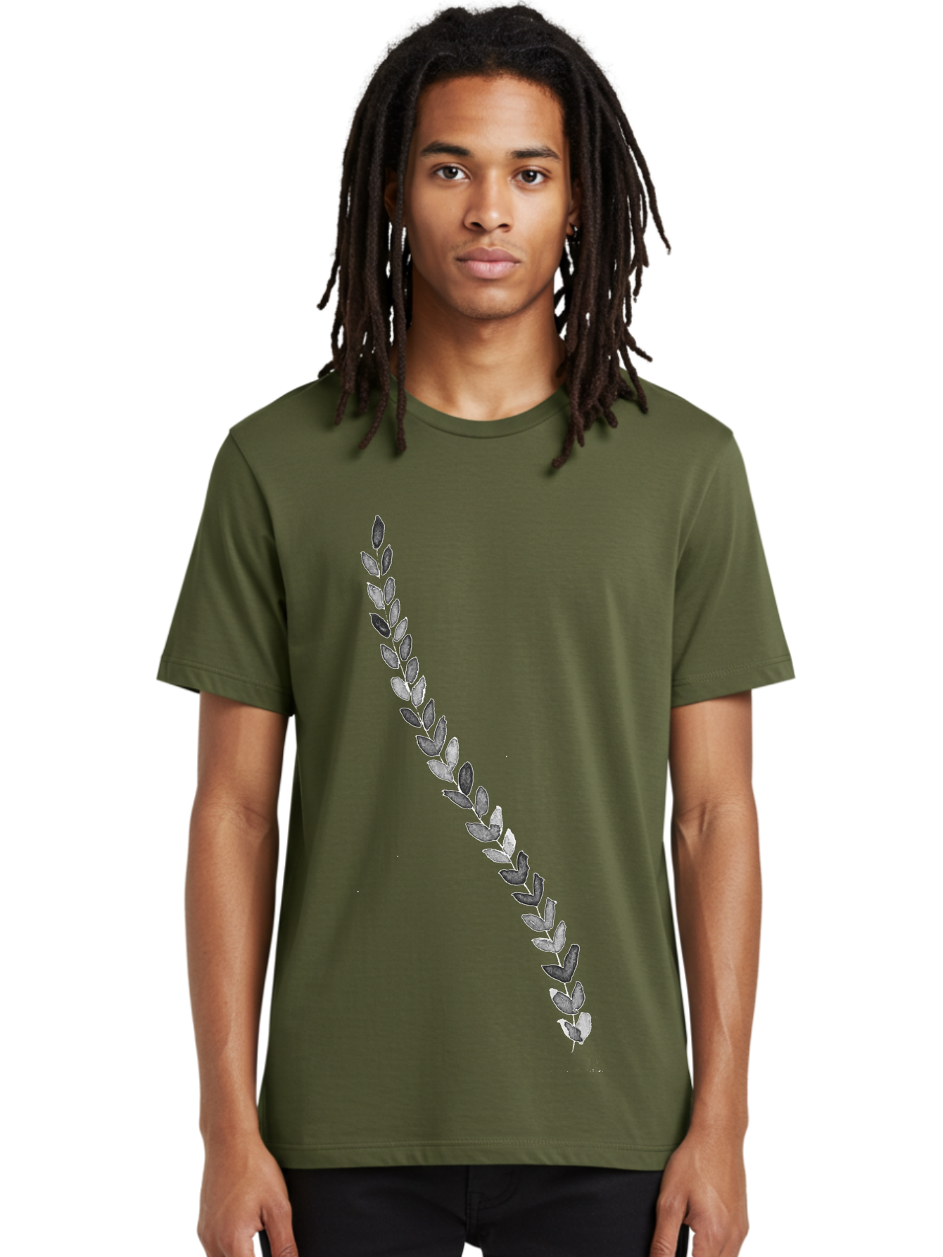 Leaves Men'S Graphic Tee, 100% Cotton, Comfortable Casual Summer Wear, Machine Washable, Laurel Wreath, Leafy Garland, Purple Leaves, Digital Illustration, Graphic Design, Symbol Of Honor, Award Decoration, Vintage Style Aac332