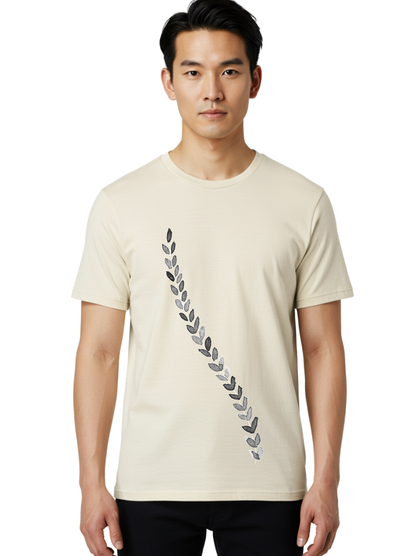 Leaves Men'S Graphic Tee, 100% Cotton, Comfortable Casual Summer Wear, Machine Washable, Laurel Wreath, Leafy Garland, Purple Leaves, Digital Illustration, Graphic Design, Symbol Of Honor, Award Decoration, Vintage Style Aac332