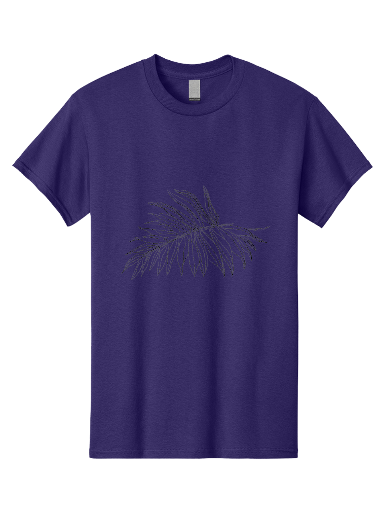 Palm-Leaf Men'S Graphic Tee, 100% Cotton, Comfortable Casual Summer Wear, Machine Washable, Hand Drawn Art, Simple Line Art, Palm Frond, Minimalist Design, Tropical Elements, Leafy Motif Aac342