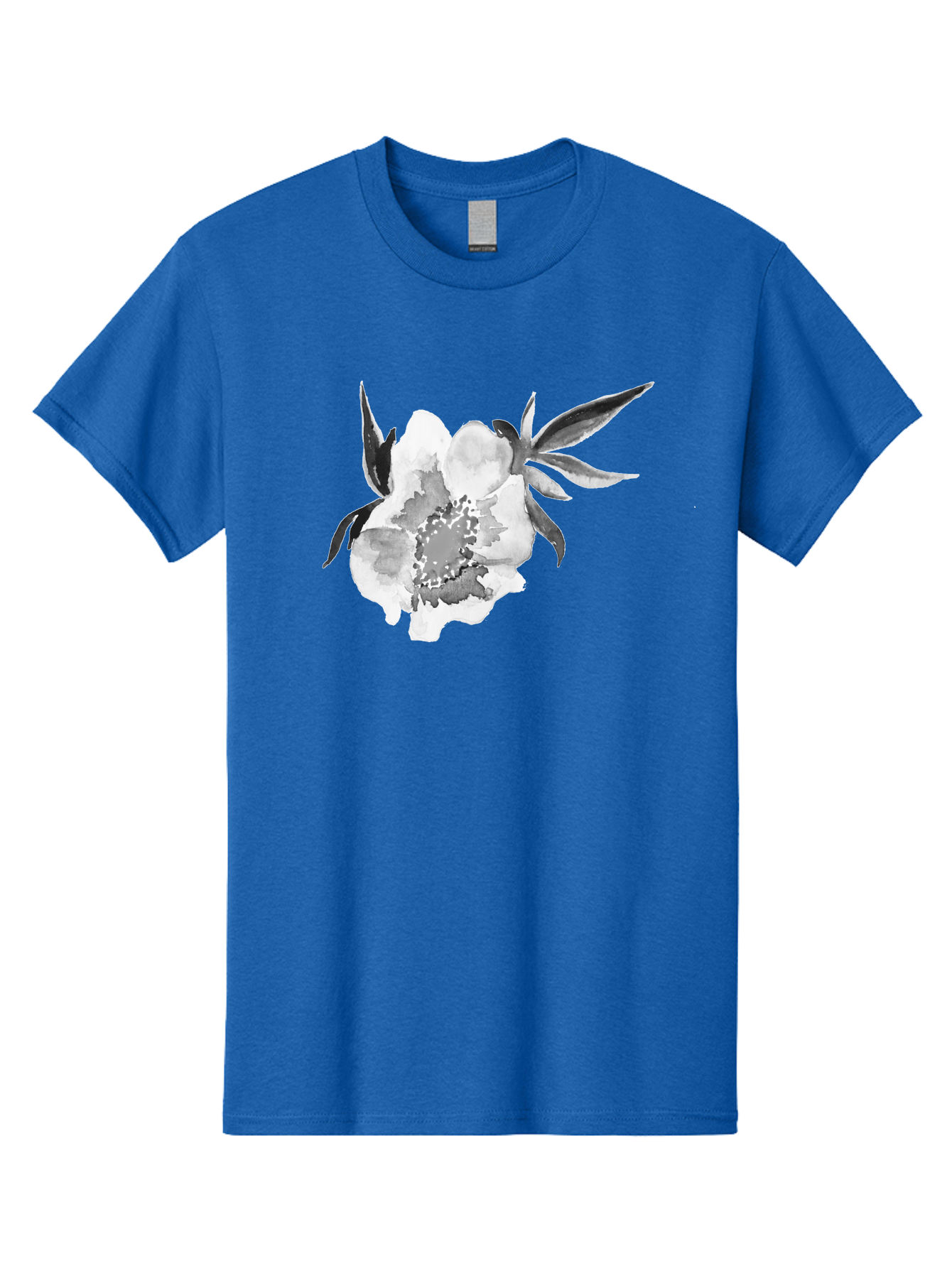 Peony-Flower Men'S Graphic Tee, 100% Cotton, Comfortable Casual Summer Wear, Machine Washable, Black And White Peony, Watercolor Painting, Flower Illustration, Artistic Design, Botanical Art, Grayscale Flowers, Delicate Petals, Floral Pattern Aac343