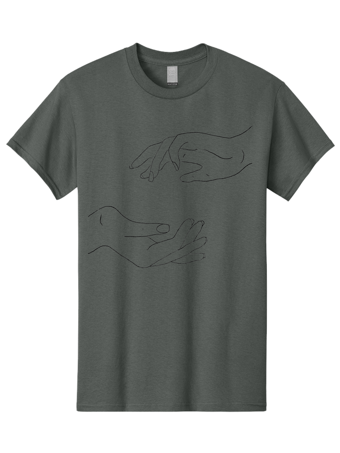 Reaching-Hands Men'S Graphic Tee, 100% Cotton, Comfortable Casual Summer Wear, Machine Washable, Outstretched Hands, Reaching Out, Human Connection, Body Language, Gesture, Touch, Helping Hand, Support Aac346
