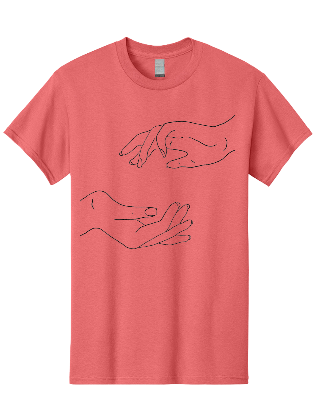 Reaching-Hands Men'S Graphic Tee, 100% Cotton, Comfortable Casual Summer Wear, Machine Washable, Outstretched Hands, Reaching Out, Human Connection, Body Language, Gesture, Touch, Helping Hand, Support Aac346