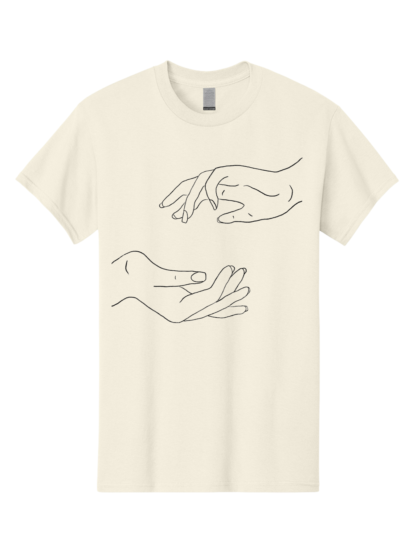 Reaching-Hands Men'S Graphic Tee, 100% Cotton, Comfortable Casual Summer Wear, Machine Washable, Outstretched Hands, Reaching Out, Human Connection, Body Language, Gesture, Touch, Helping Hand, Support Aac346