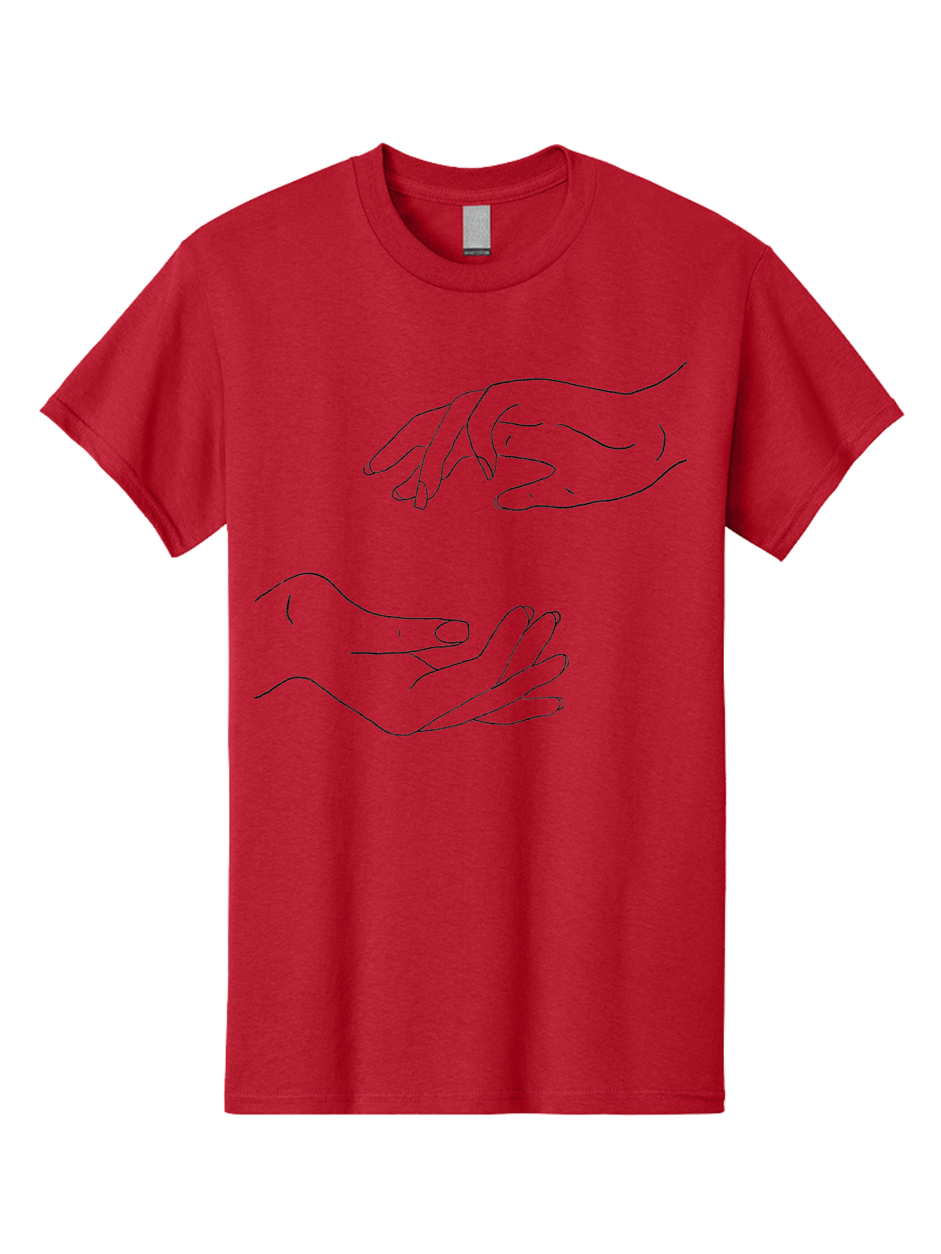 Reaching-Hands Men'S Graphic Tee, 100% Cotton, Comfortable Casual Summer Wear, Machine Washable, Outstretched Hands, Reaching Out, Human Connection, Body Language, Gesture, Touch, Helping Hand, Support Aac346