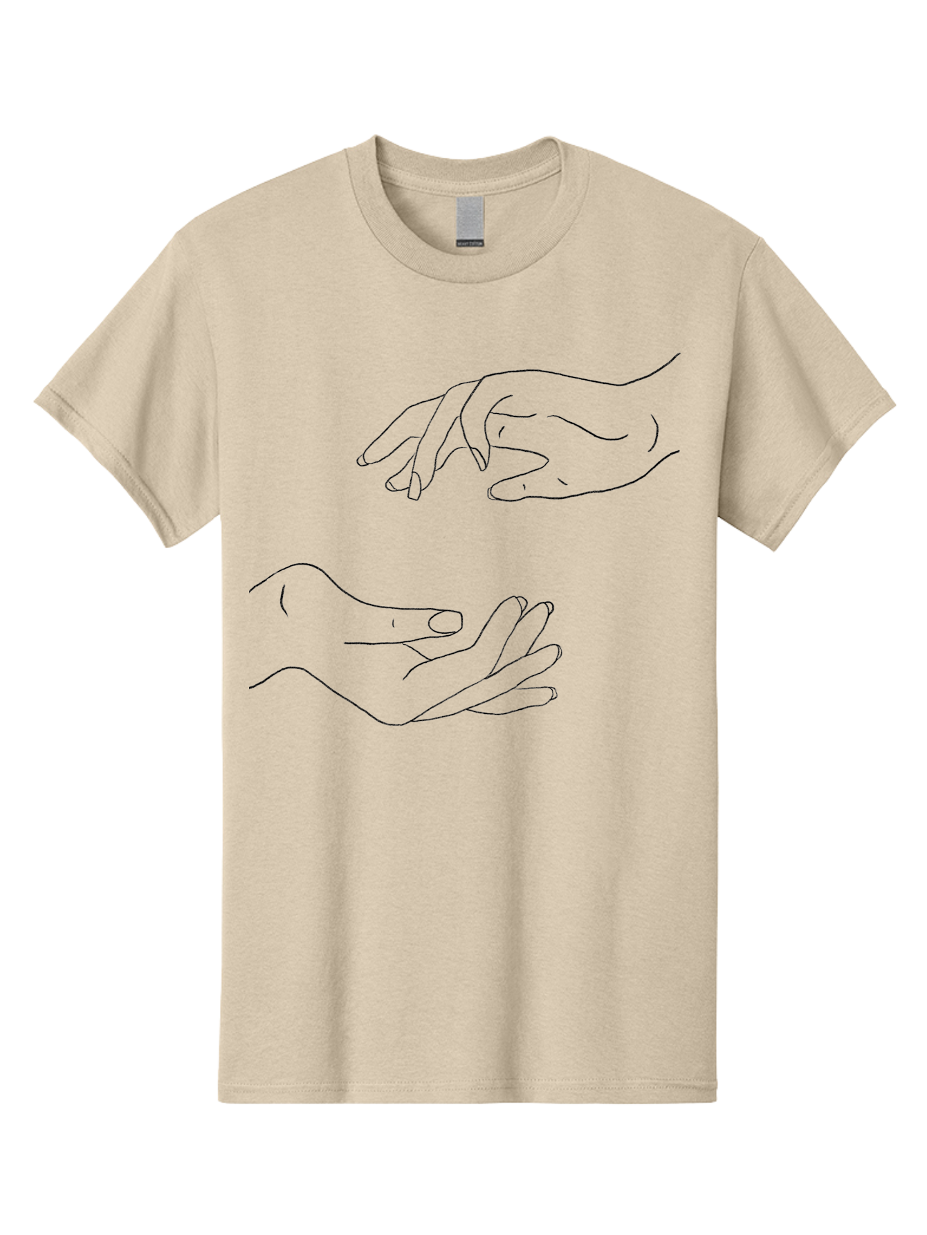 Reaching-Hands Men'S Graphic Tee, 100% Cotton, Comfortable Casual Summer Wear, Machine Washable, Outstretched Hands, Reaching Out, Human Connection, Body Language, Gesture, Touch, Helping Hand, Support Aac346