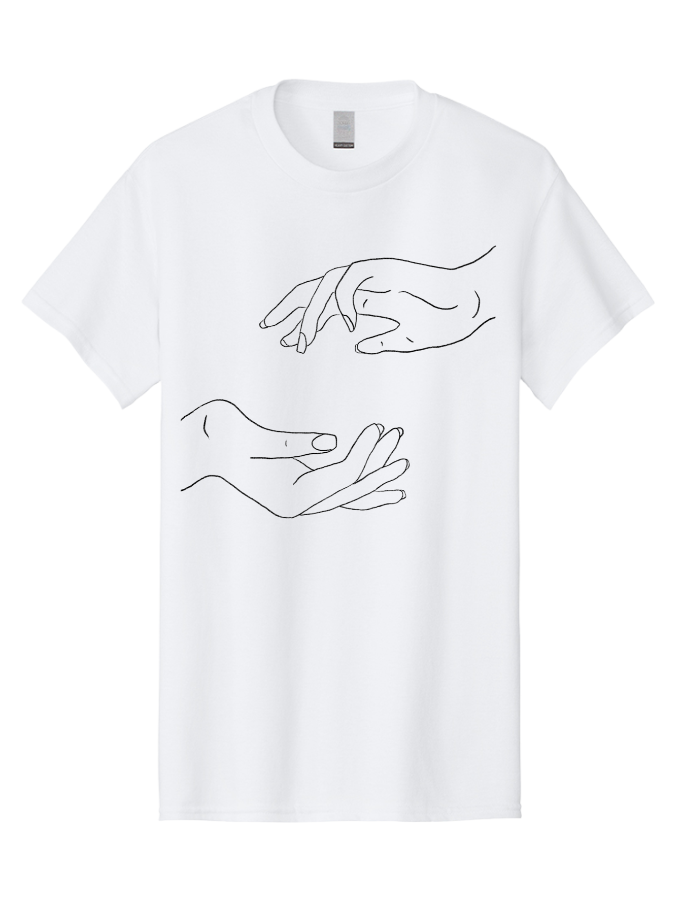 Reaching-Hands Men'S Graphic Tee, 100% Cotton, Comfortable Casual Summer Wear, Machine Washable, Outstretched Hands, Reaching Out, Human Connection, Body Language, Gesture, Touch, Helping Hand, Support Aac346
