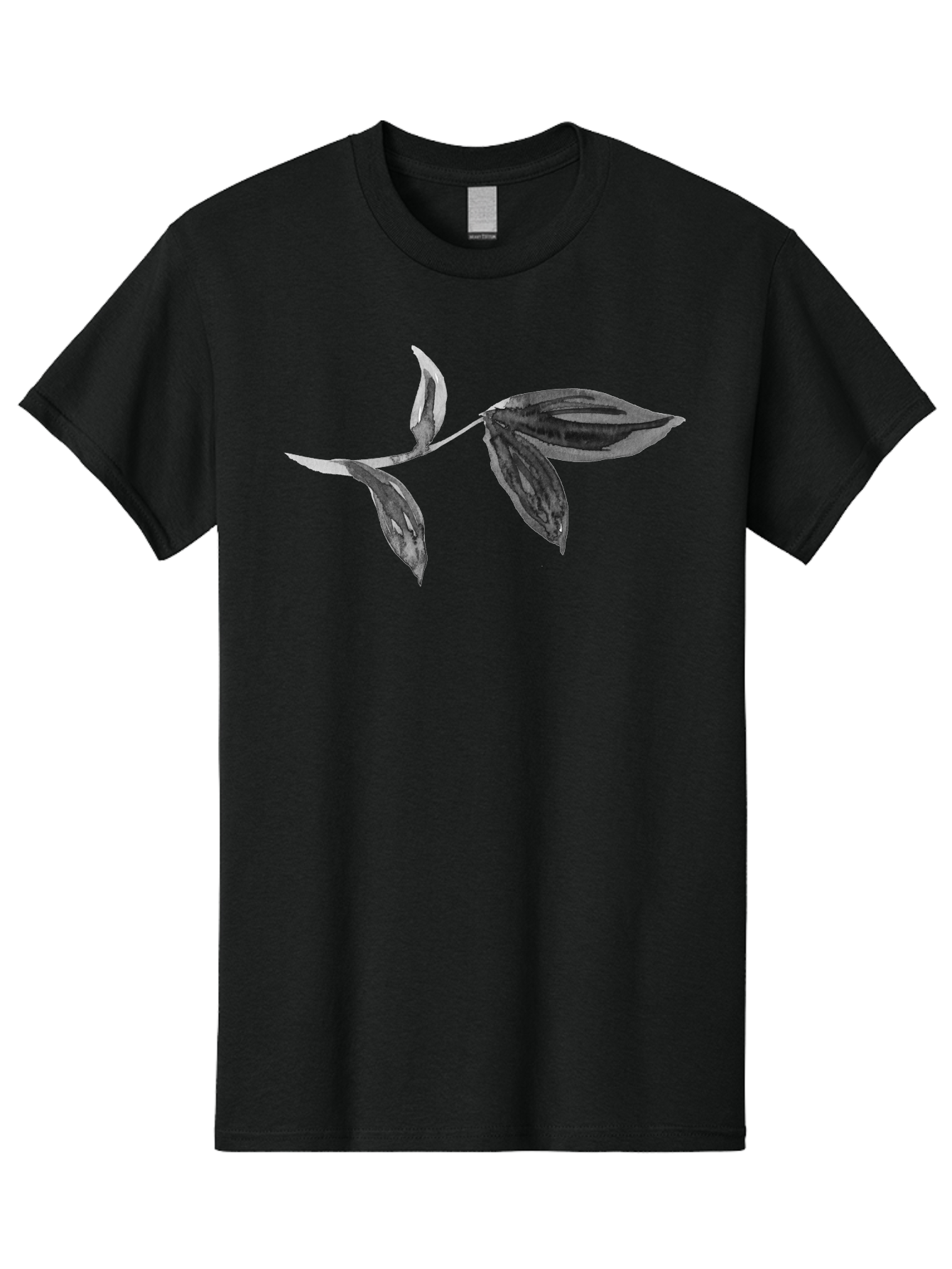 Silver-Leaves Men'S Graphic Tee, 100% Cotton, Comfortable Casual Summer Wear, Machine Washable, Black And White Leaves, Leaf Design, Leaf Pattern, Minimalist Art, Digital Illustration, Leafy Graphics, Plant Art, Modern Art, Simple Shapes, Aac349