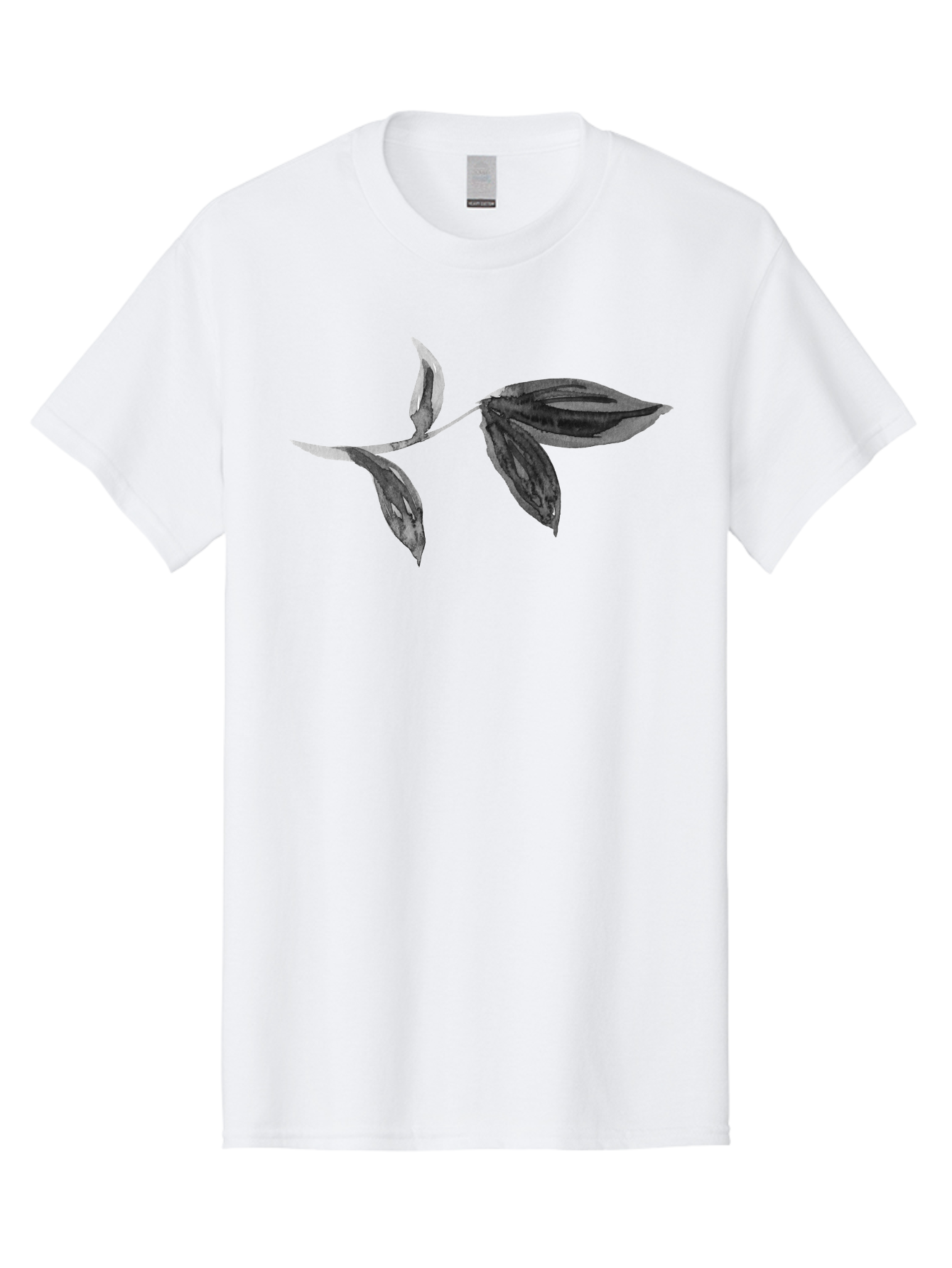 Silver-Leaves Men'S Graphic Tee, 100% Cotton, Comfortable Casual Summer Wear, Machine Washable, Black And White Leaves, Leaf Design, Leaf Pattern, Minimalist Art, Digital Illustration, Leafy Graphics, Plant Art, Modern Art, Simple Shapes, Aac349