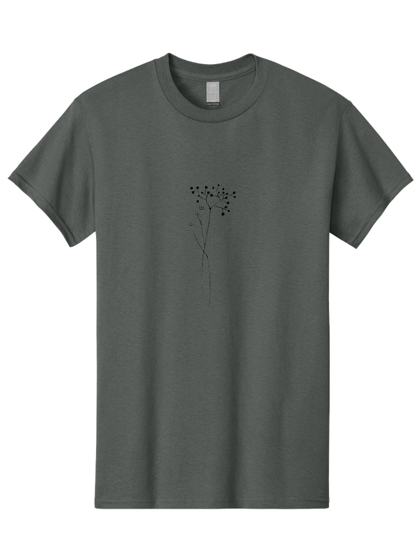 Simple-Flower-Drawing Men'S Graphic Tee, 100% Cotton, Comfortable Casual Summer Wear, Machine Washable, Simple Line Drawing, Minimalist Art, Wildflowers, Subtle Botanical Illustration, Delicate Flowers, Elegant Design, Black Lines Aac350