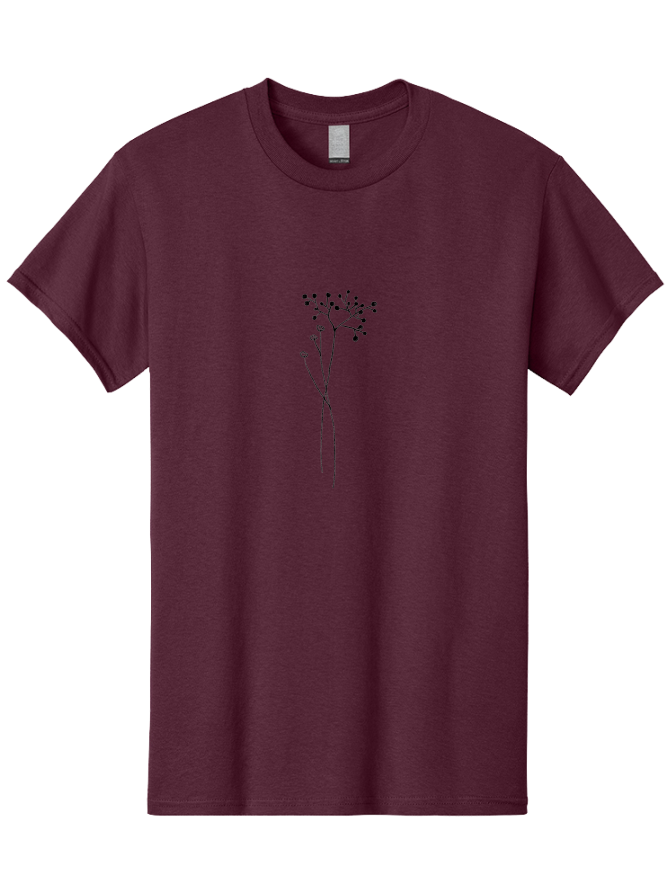 Simple-Flower-Drawing Men'S Graphic Tee, 100% Cotton, Comfortable Casual Summer Wear, Machine Washable, Simple Line Drawing, Minimalist Art, Wildflowers, Subtle Botanical Illustration, Delicate Flowers, Elegant Design, Black Lines Aac350