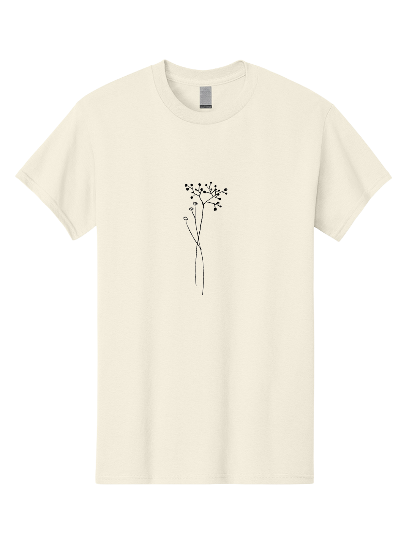 Simple-Flower-Drawing Men'S Graphic Tee, 100% Cotton, Comfortable Casual Summer Wear, Machine Washable, Simple Line Drawing, Minimalist Art, Wildflowers, Subtle Botanical Illustration, Delicate Flowers, Elegant Design, Black Lines Aac350