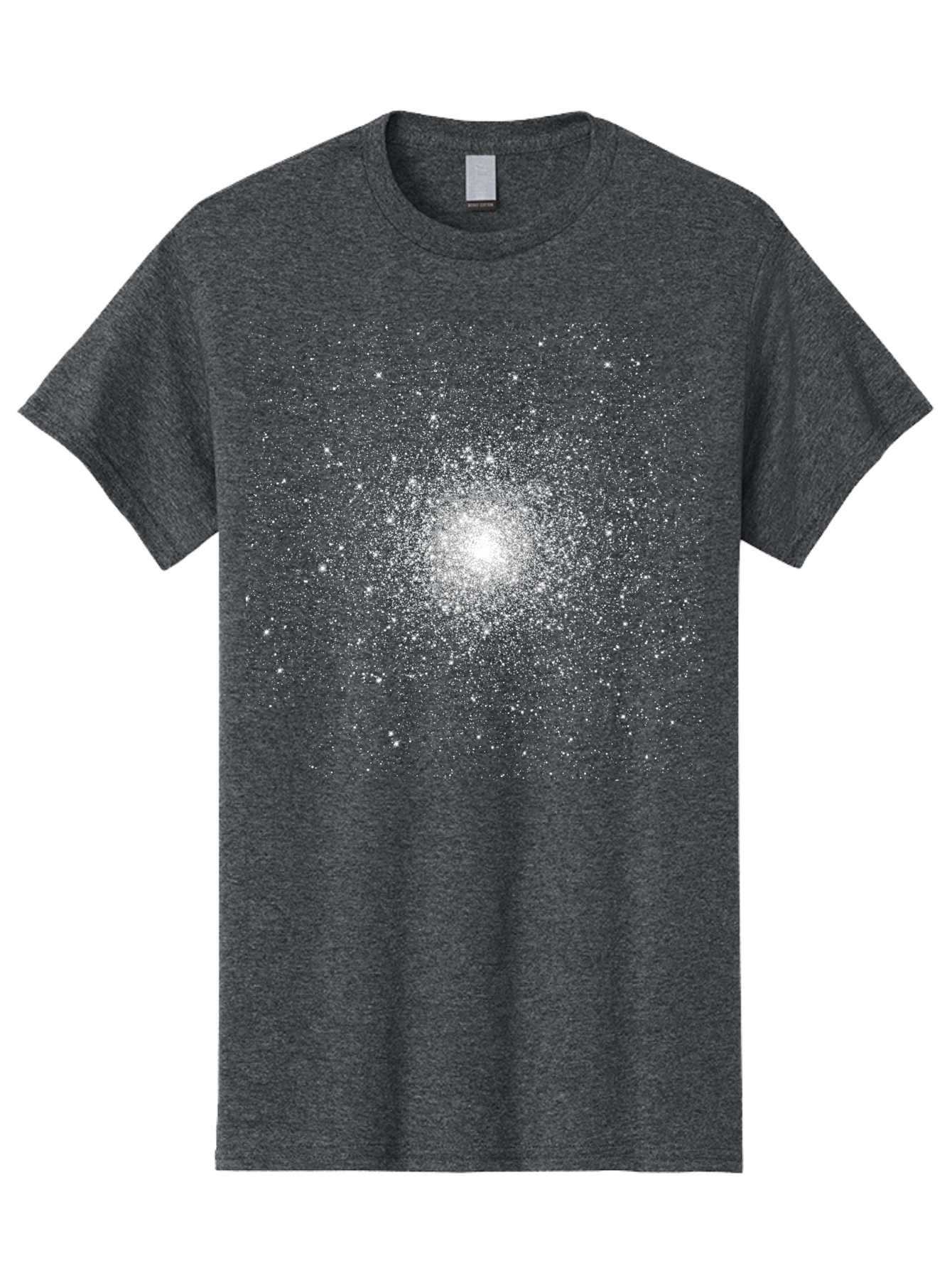 Star-Burst Men'S Graphic Tee, 100% Cotton, Comfortable Casual Summer Wear, Machine Washable, White Speckles, Burst Effect, Abstract Design, Light Particles, Glowing Center, Visual Effect, Motion Blur, Sparkling Dots Aac352