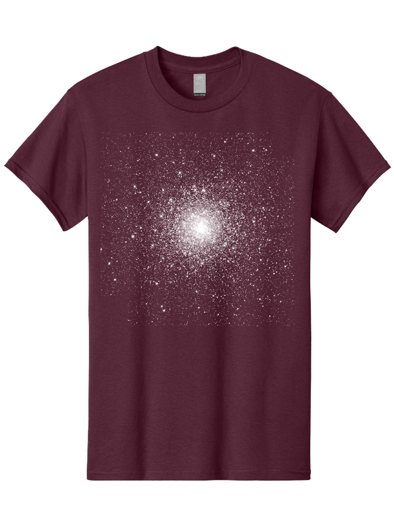 Star-Burst Men'S Graphic Tee, 100% Cotton, Comfortable Casual Summer Wear, Machine Washable, White Speckles, Burst Effect, Abstract Design, Light Particles, Glowing Center, Visual Effect, Motion Blur, Sparkling Dots Aac352