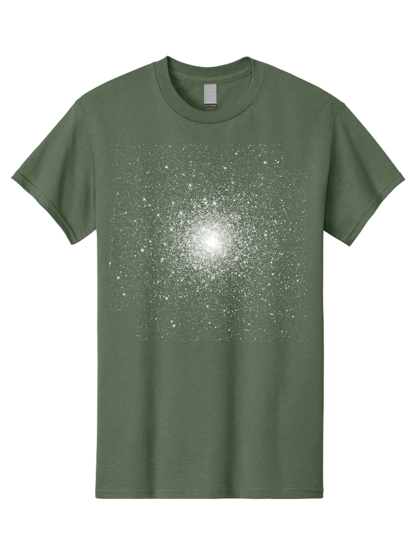 Star-Burst Men'S Graphic Tee, 100% Cotton, Comfortable Casual Summer Wear, Machine Washable, White Speckles, Burst Effect, Abstract Design, Light Particles, Glowing Center, Visual Effect, Motion Blur, Sparkling Dots Aac352