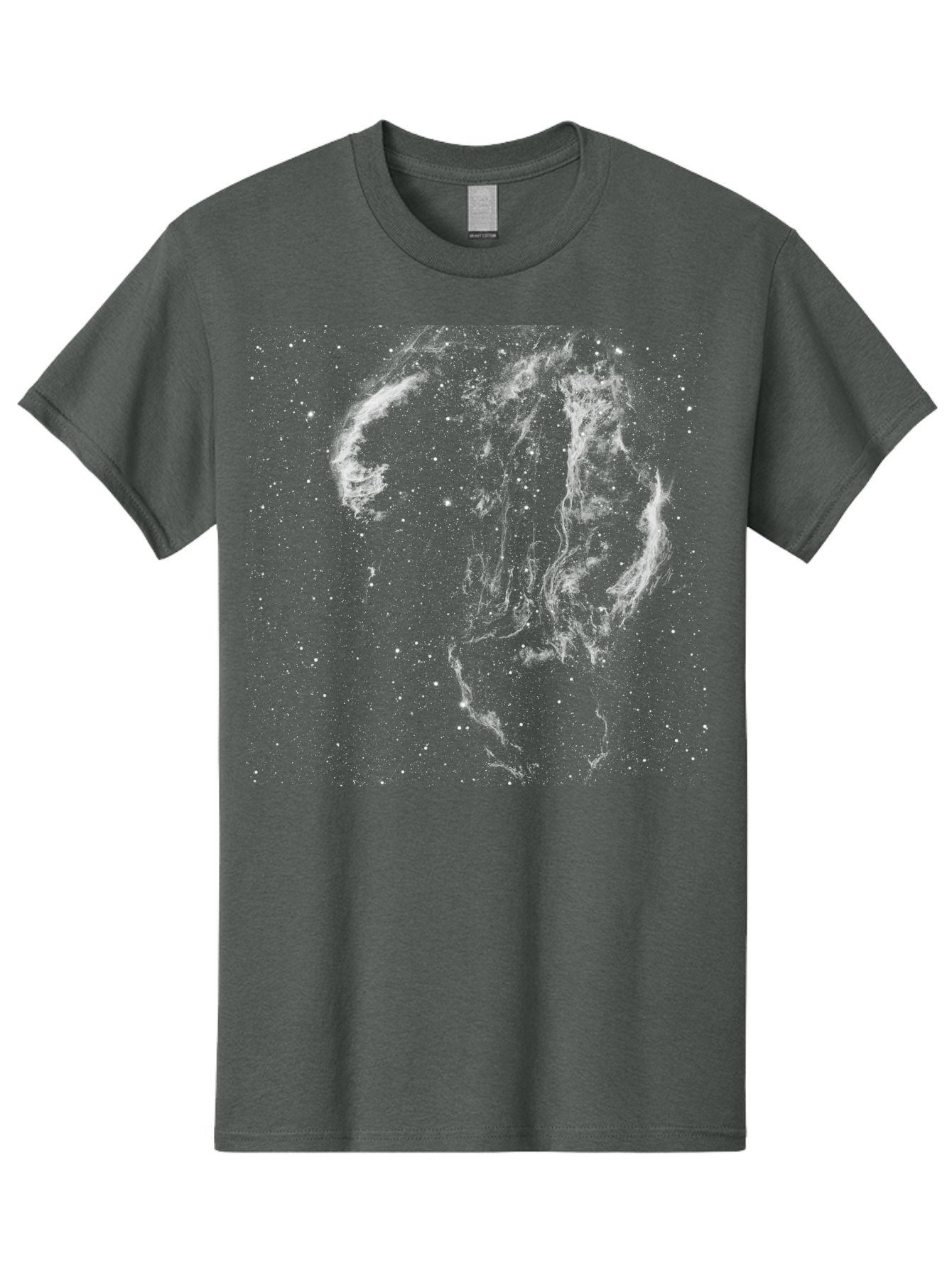 White-Smoke-On-Green Men'S Graphic Tee, 100% Cotton, Comfortable Casual Summer Wear, Machine Washable, Smoke Or Dust Cloud, Abstract Design, White Particles, Dynamic Movement, Textured Effect, Artistic Visualization, Creative Element Aac363
