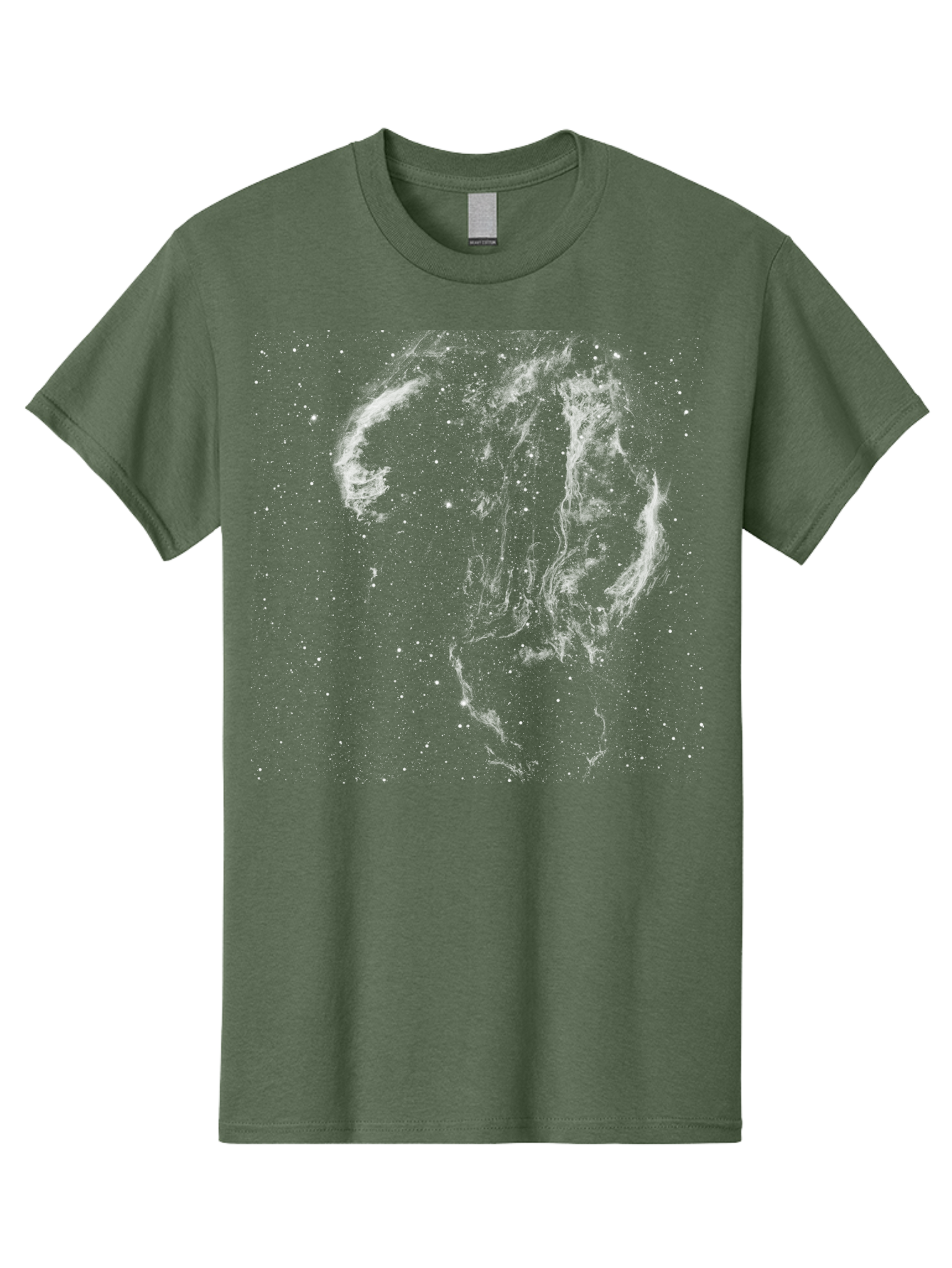White-Smoke-On-Green Men'S Graphic Tee, 100% Cotton, Comfortable Casual Summer Wear, Machine Washable, Smoke Or Dust Cloud, Abstract Design, White Particles, Dynamic Movement, Textured Effect, Artistic Visualization, Creative Element Aac363