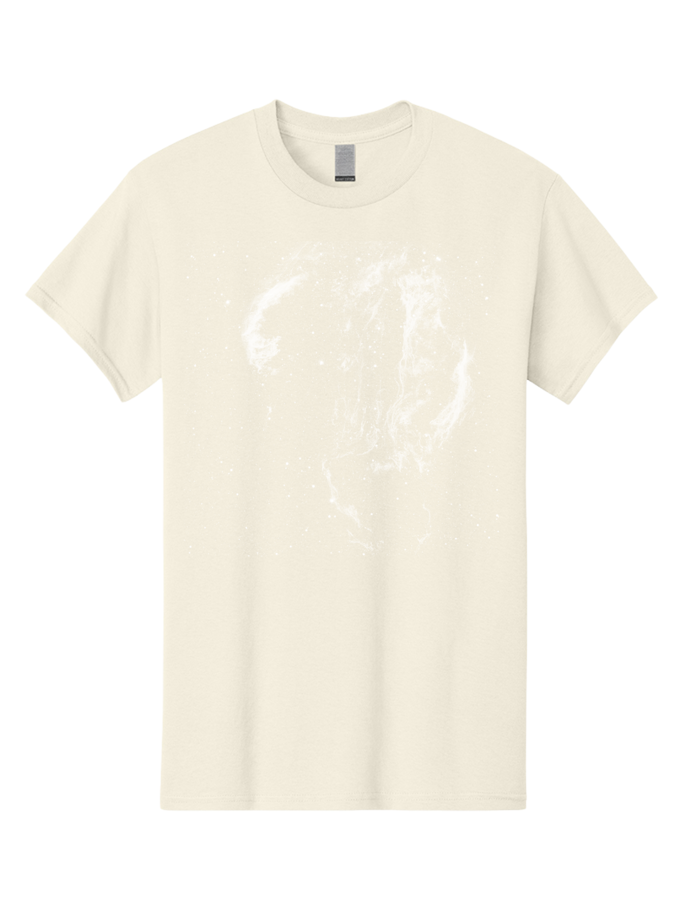 White-Smoke-On-Green Men'S Graphic Tee, 100% Cotton, Comfortable Casual Summer Wear, Machine Washable, Smoke Or Dust Cloud, Abstract Design, White Particles, Dynamic Movement, Textured Effect, Artistic Visualization, Creative Element Aac363