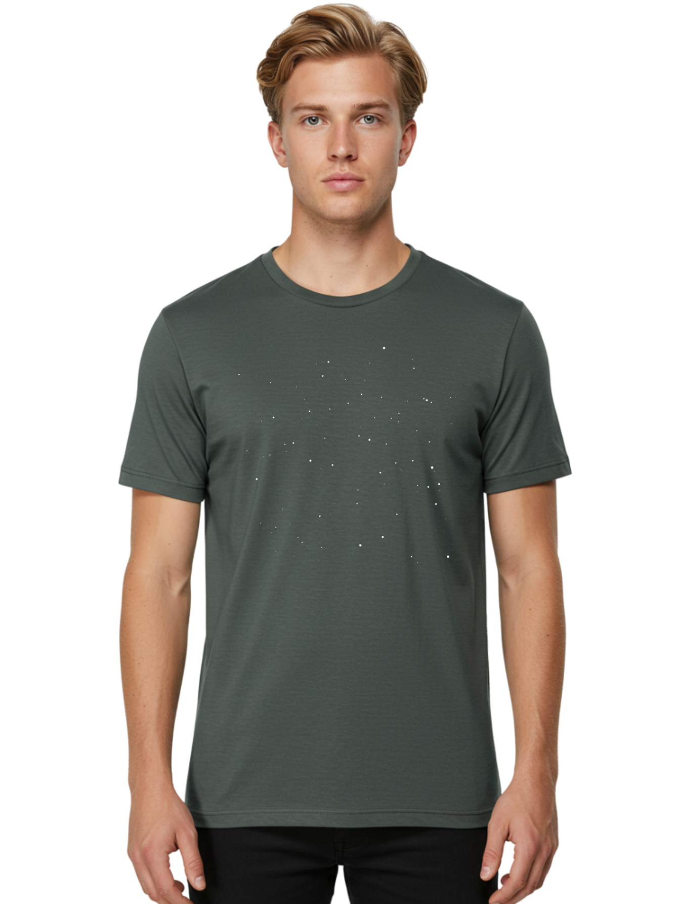 White-Stars Men'S Graphic Tee, 100% Cotton, Comfortable Casual Summer Wear, Machine Washable, Snowflakes Falling, Winter Scene, Festive Atmosphere, White Snow, Delicate Flakes, Snowfall Effect Aac364