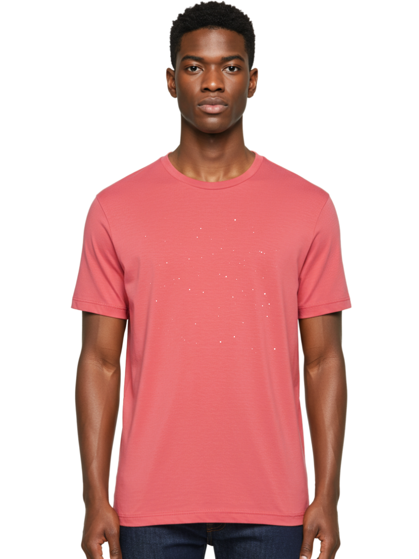 White-Stars Men'S Graphic Tee, 100% Cotton, Comfortable Casual Summer Wear, Machine Washable, Snowflakes Falling, Winter Scene, Festive Atmosphere, White Snow, Delicate Flakes, Snowfall Effect Aac364