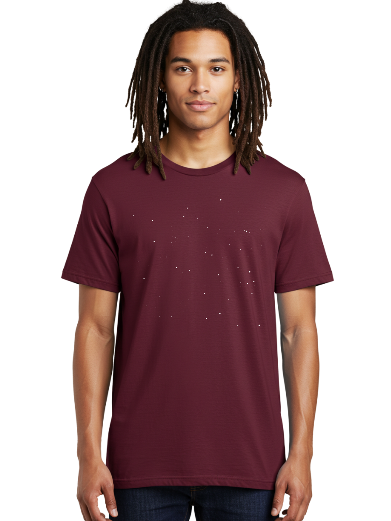 White-Stars Men'S Graphic Tee, 100% Cotton, Comfortable Casual Summer Wear, Machine Washable, Snowflakes Falling, Winter Scene, Festive Atmosphere, White Snow, Delicate Flakes, Snowfall Effect Aac364